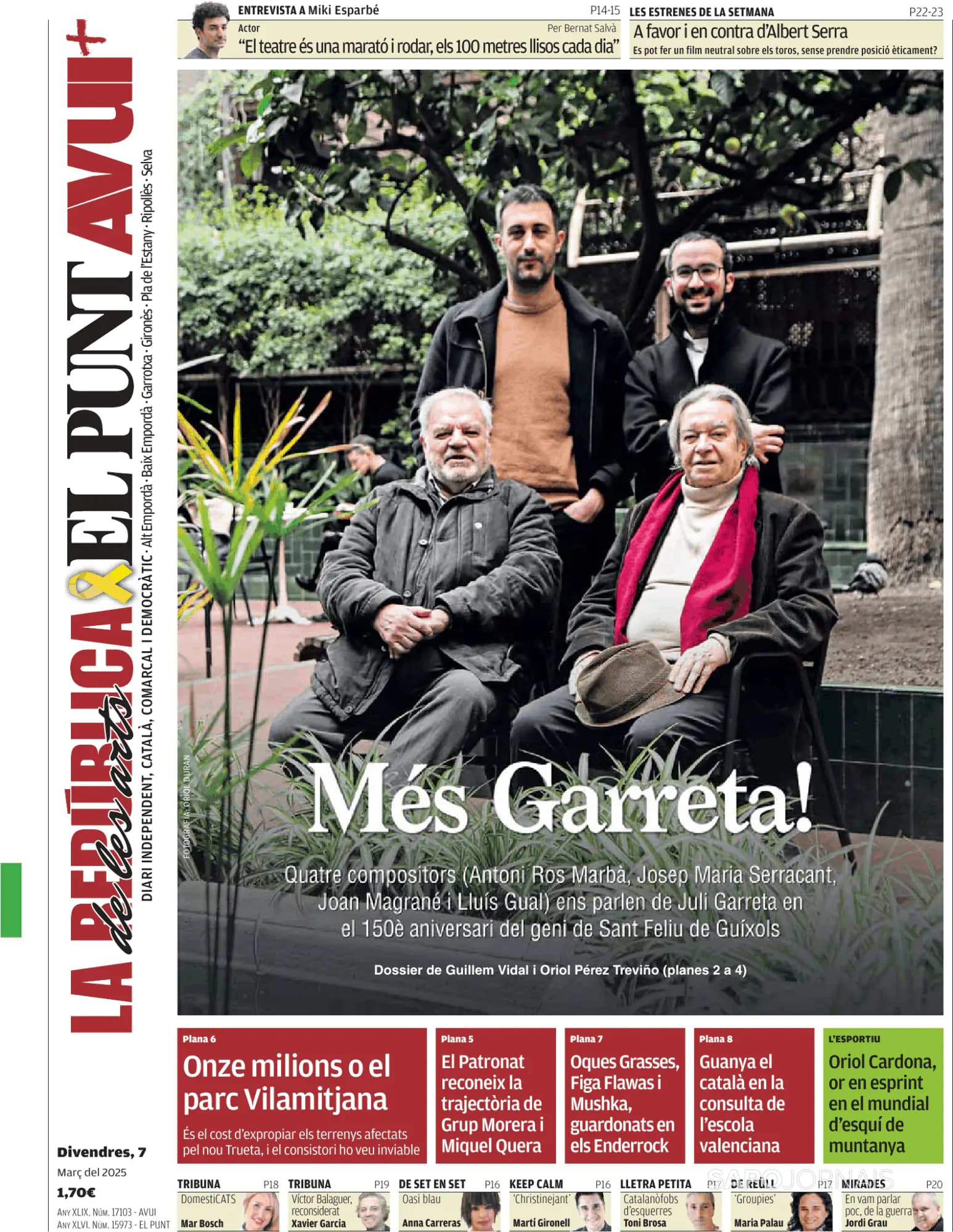 Capa El Punt Avui | Edició Girona