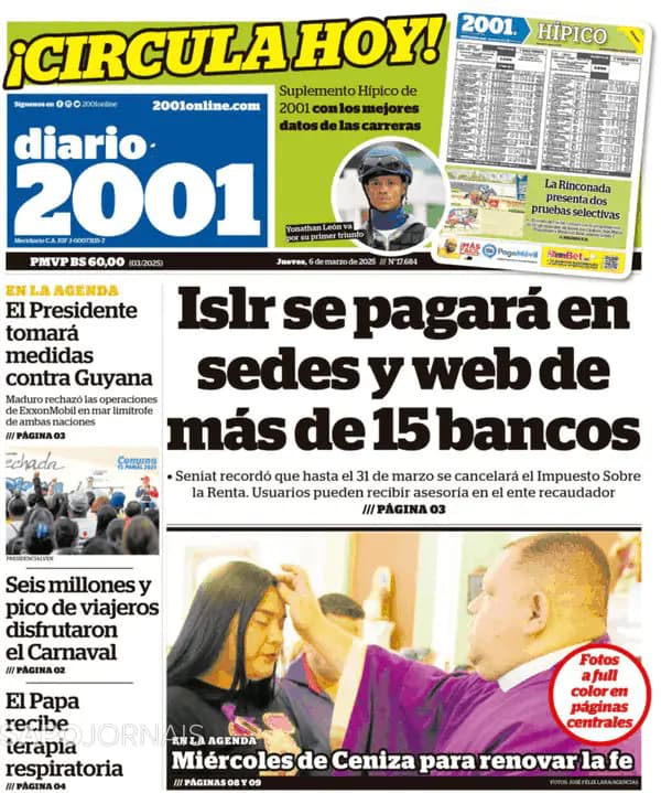 Capa Diario 2001