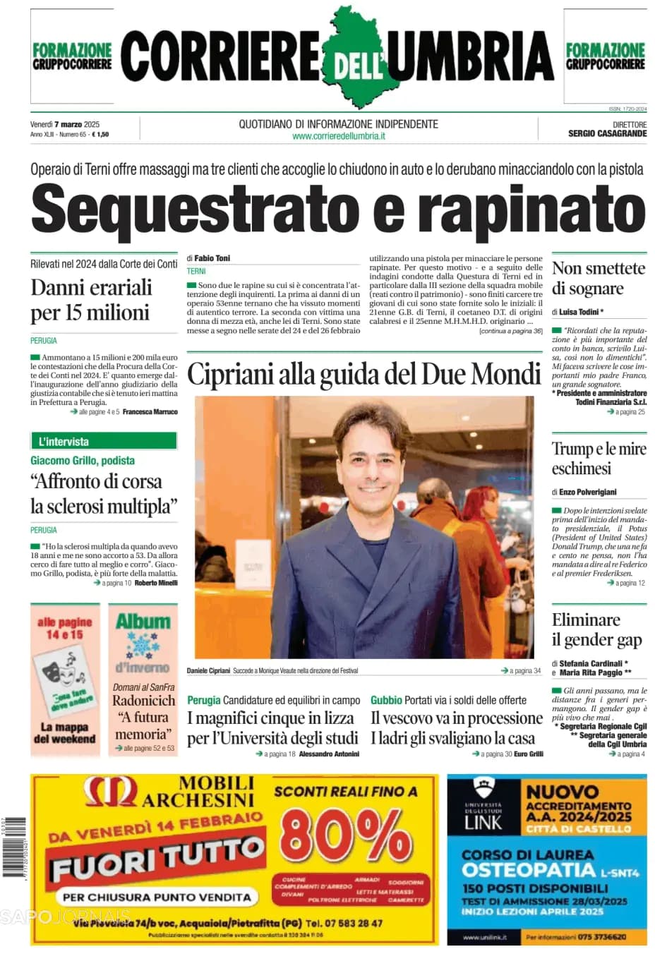 Capa Corriere dell'Umbria