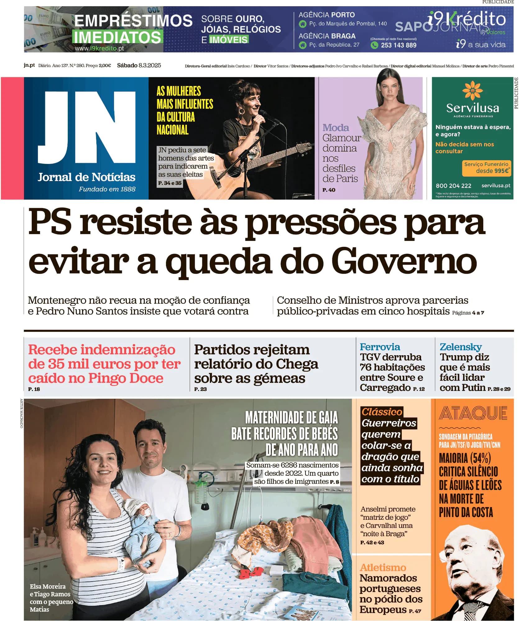 Capa Jornal de Notícias