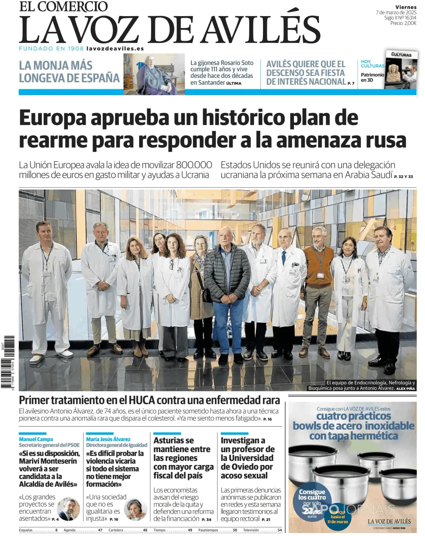 Capa El Comercio La Voz de Avilés