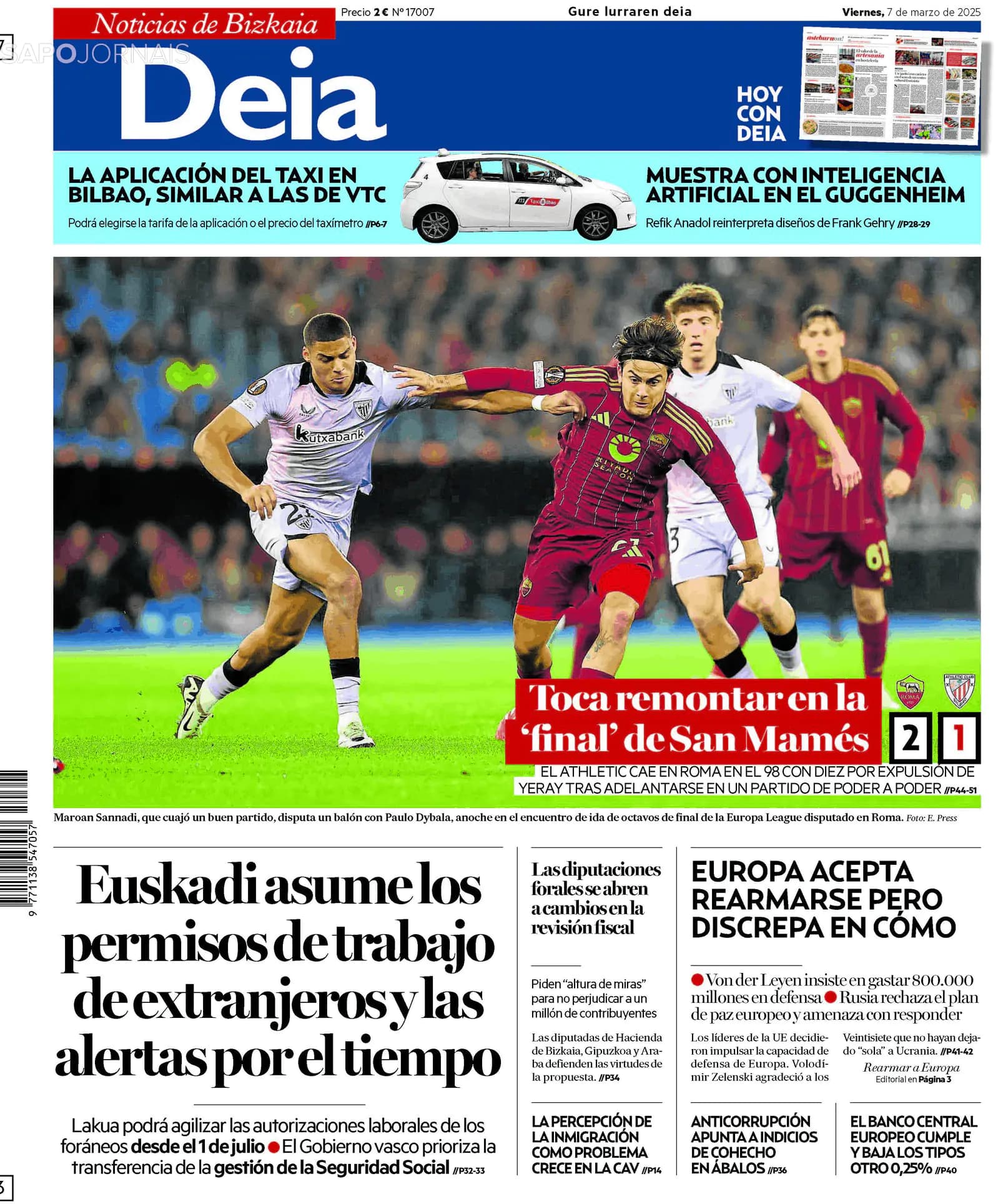 Capa Deia-Noticias de Bizkaia