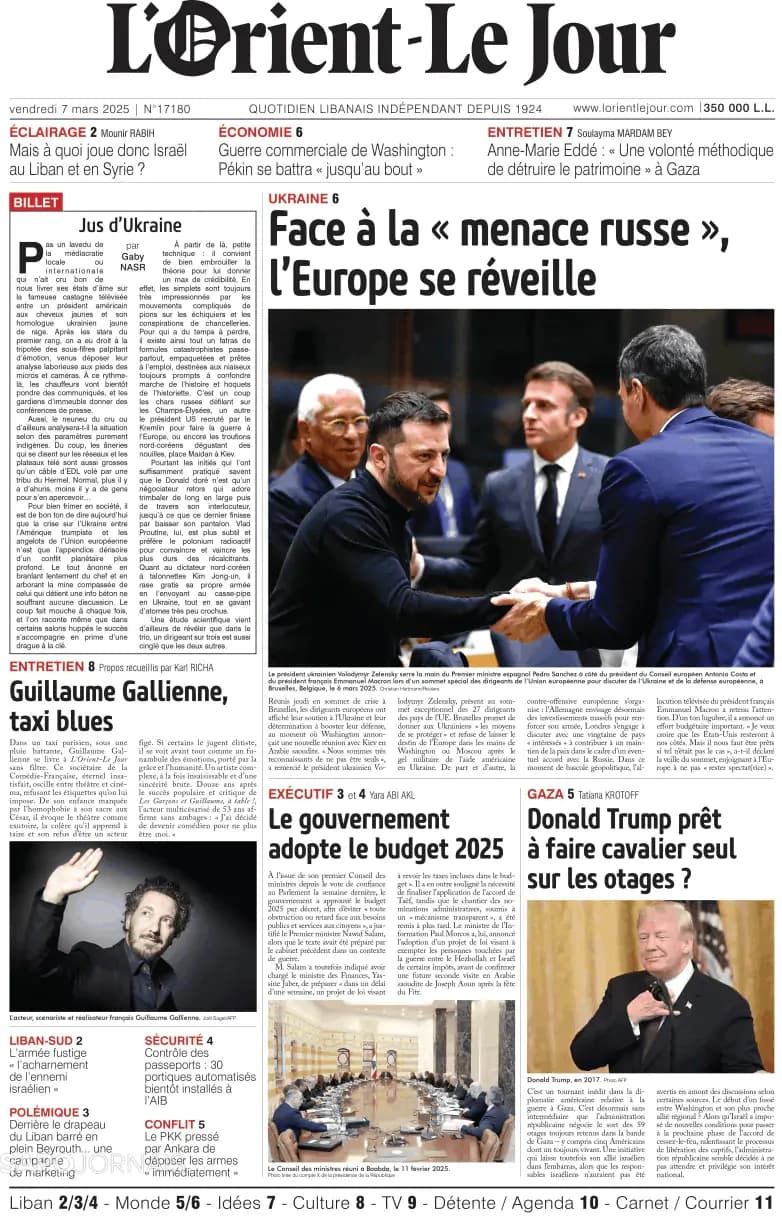 Capa L'orient le jour