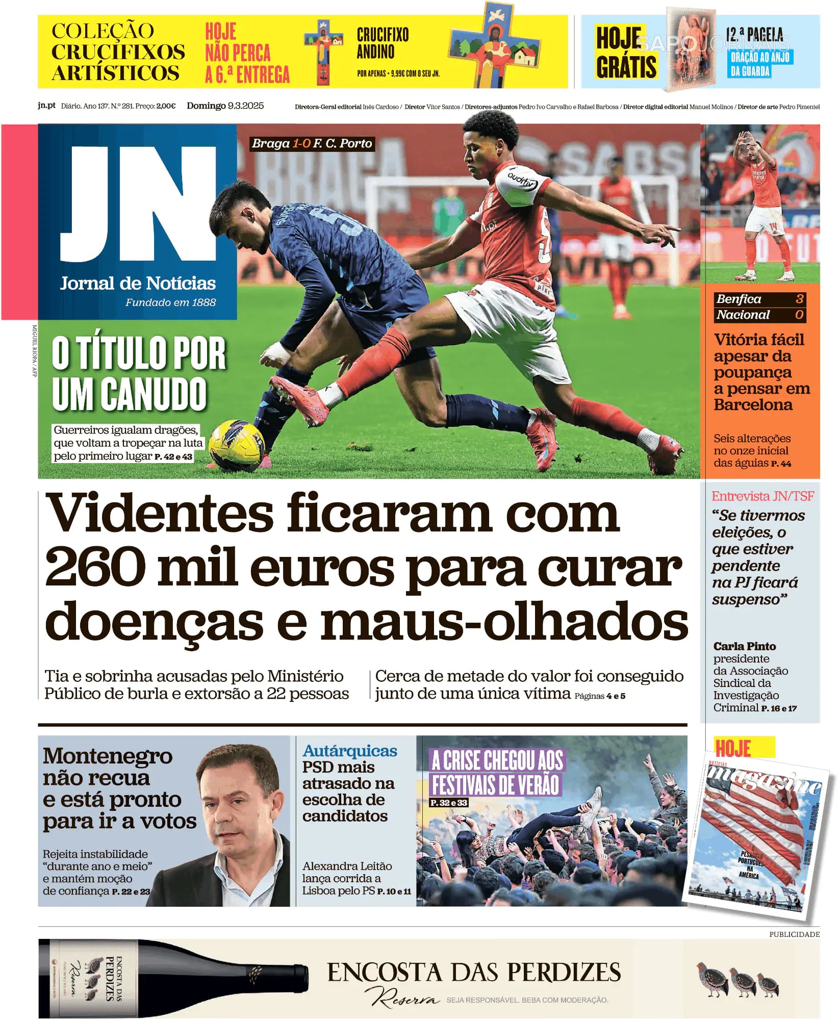 Capa Jornal de Notícias