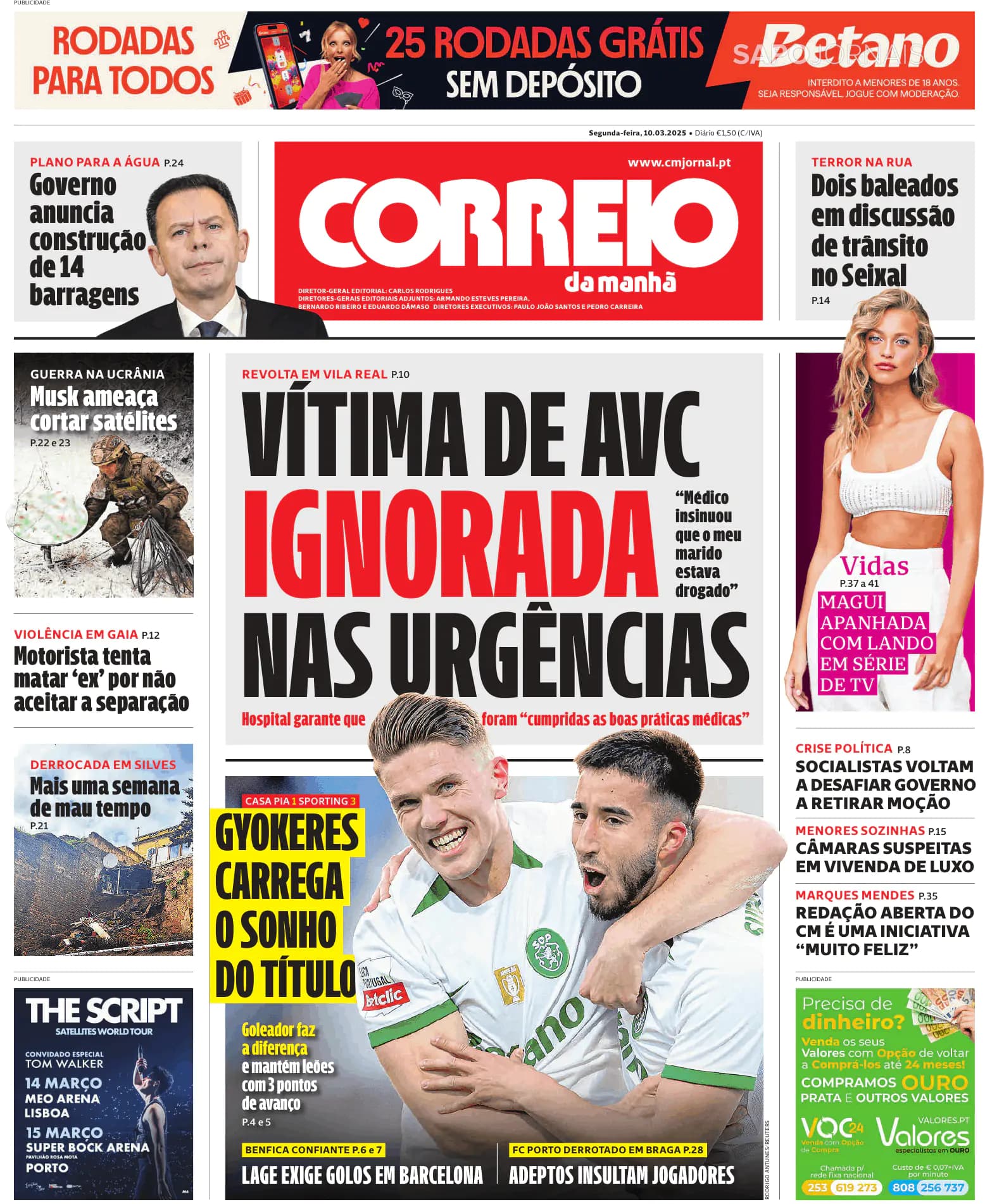 Capa Correio da Manhã