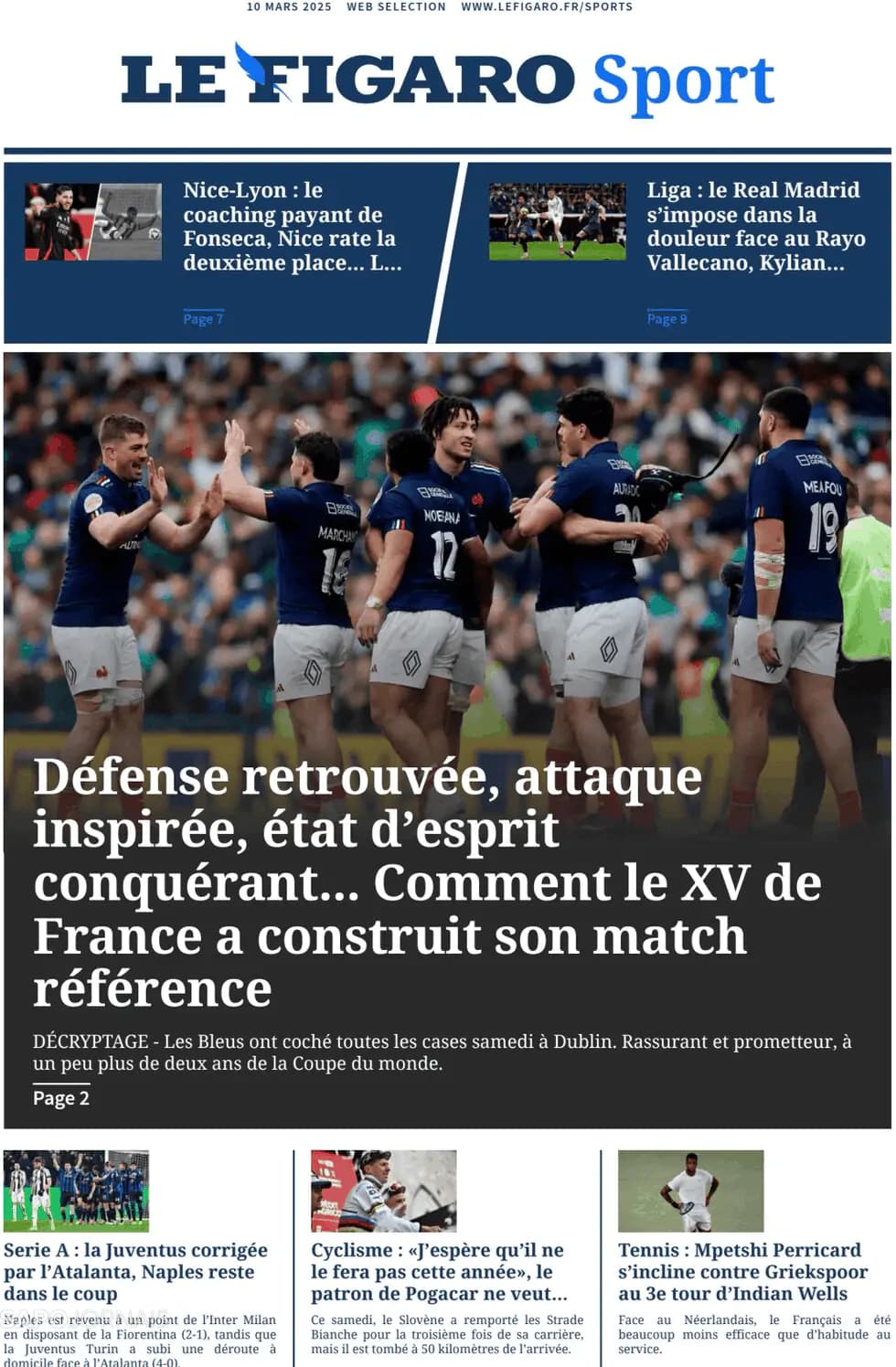 Capa Le Figaro Sport