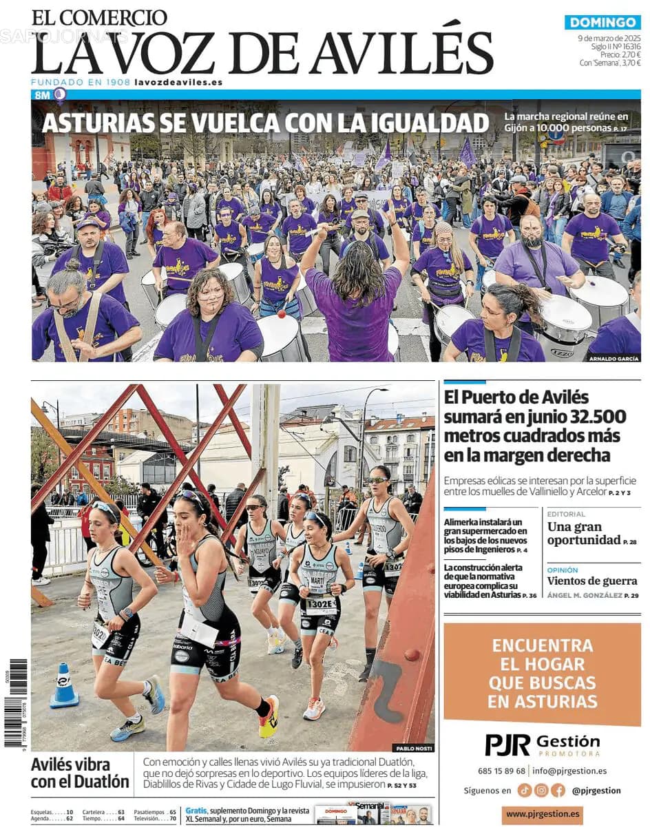 Capa El Comercio La Voz de Avilés