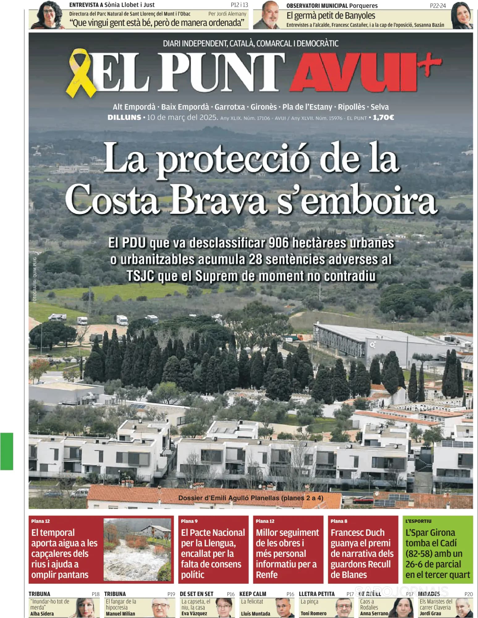 Capa El Punt Avui | Edició Girona