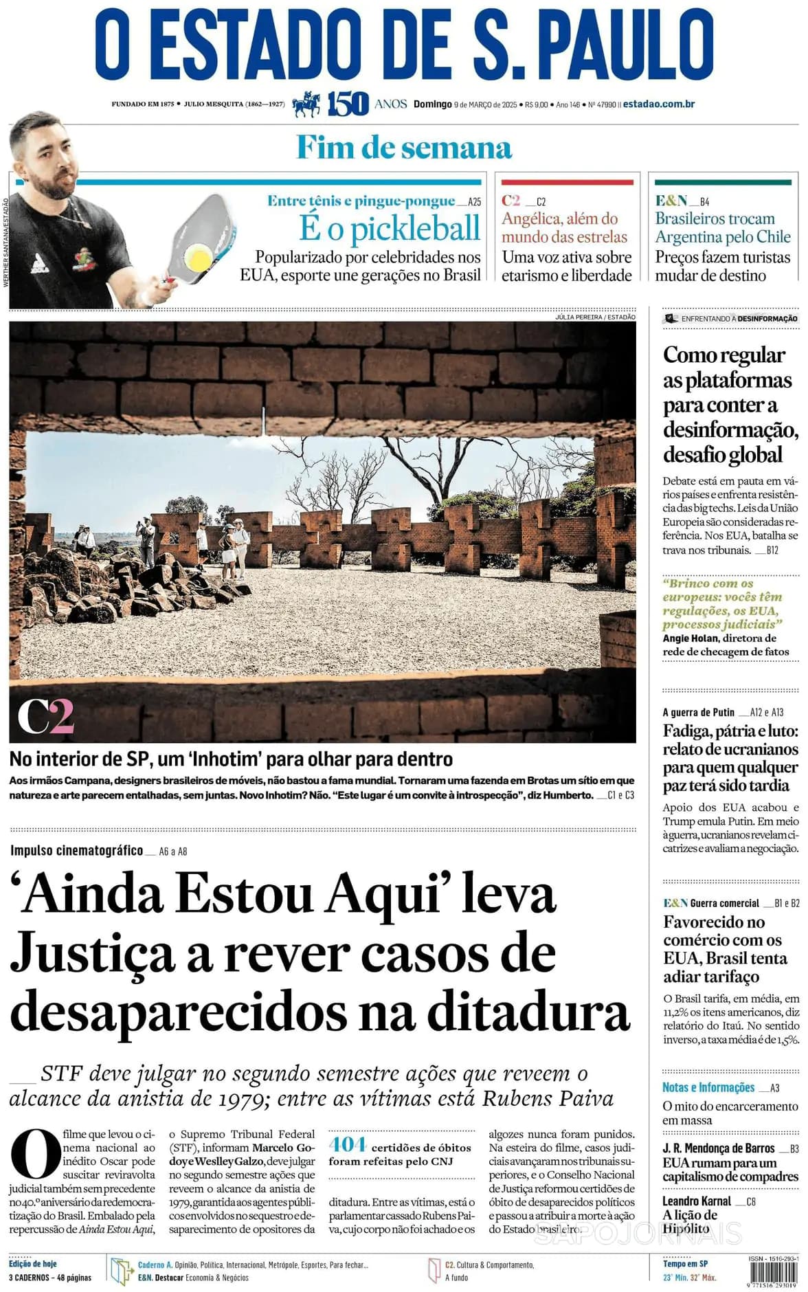 Capa O Estado de S. Paulo