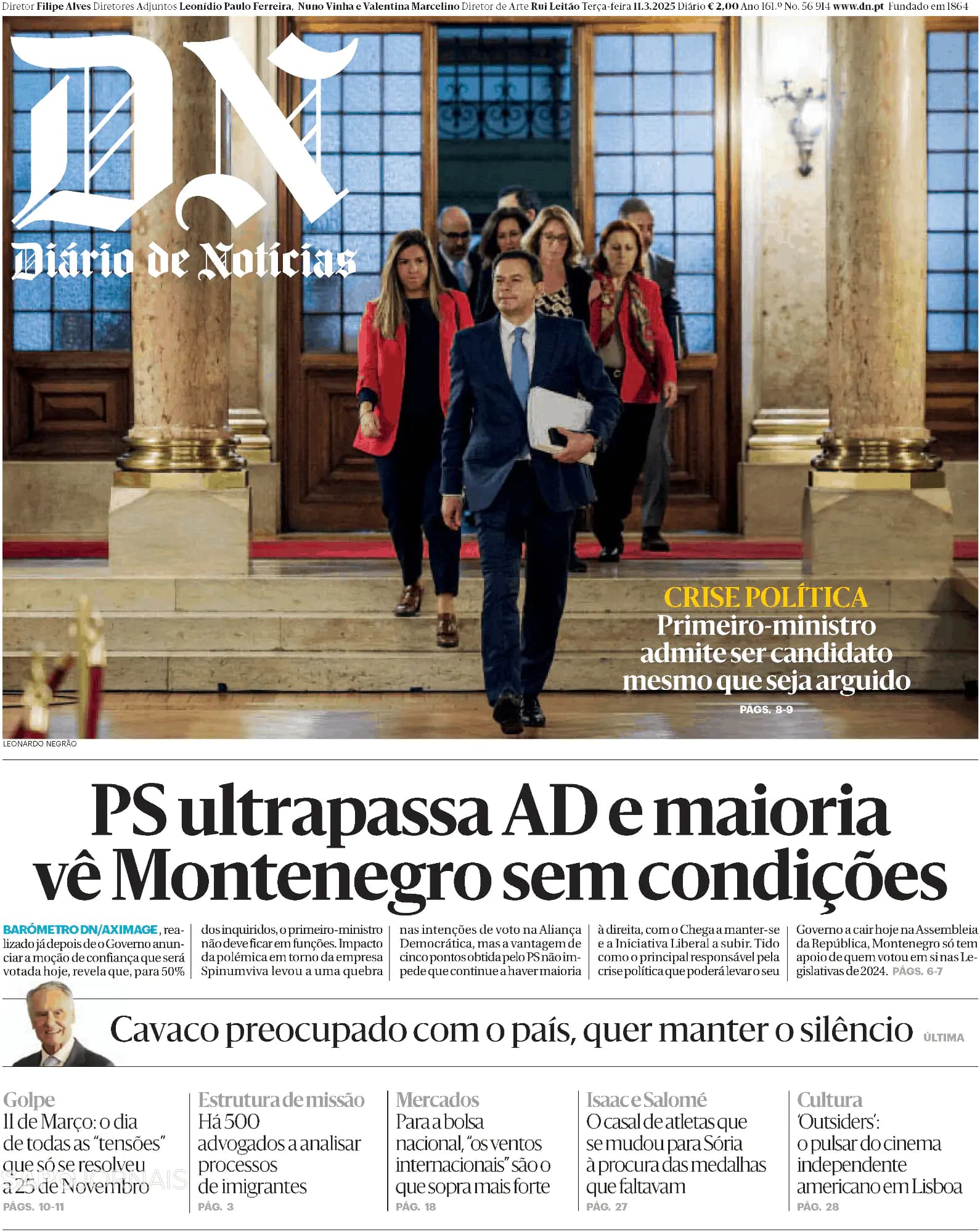 Capa Diário de Notícias