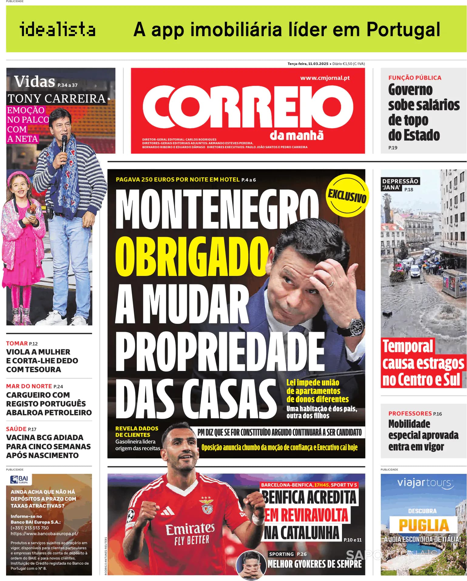 Capa Correio da Manhã