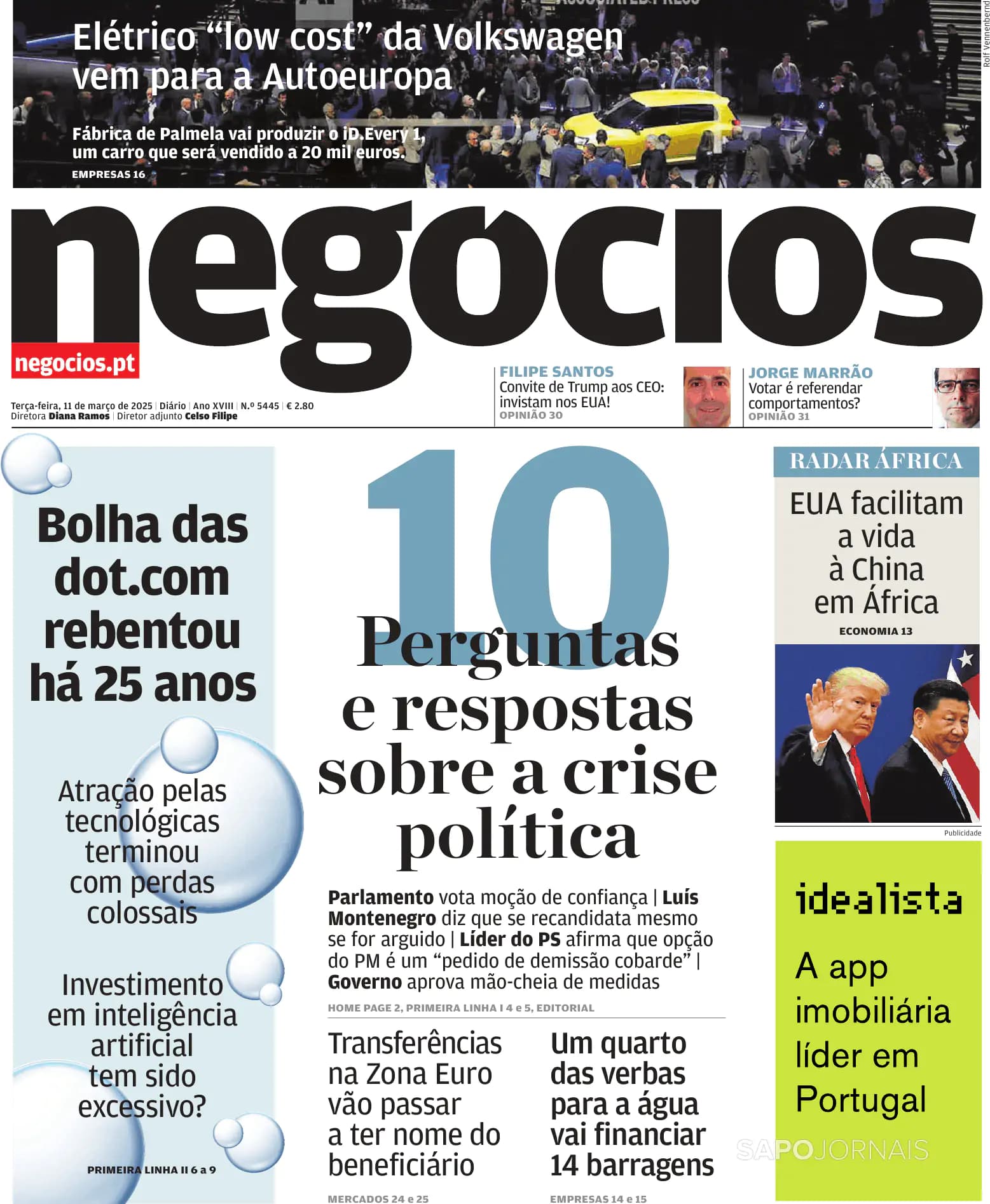 Capa Jornal de Negócios