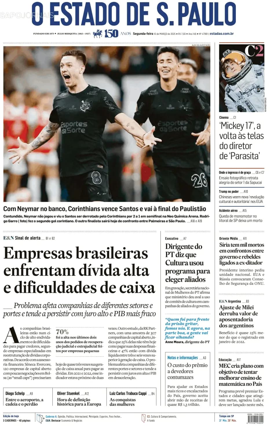 Capa O Estado de S. Paulo