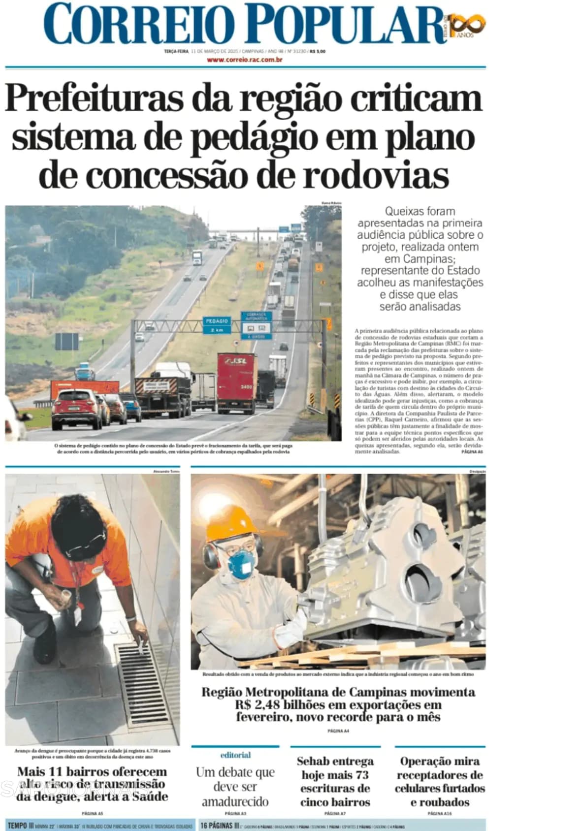 Capa Correio Popular