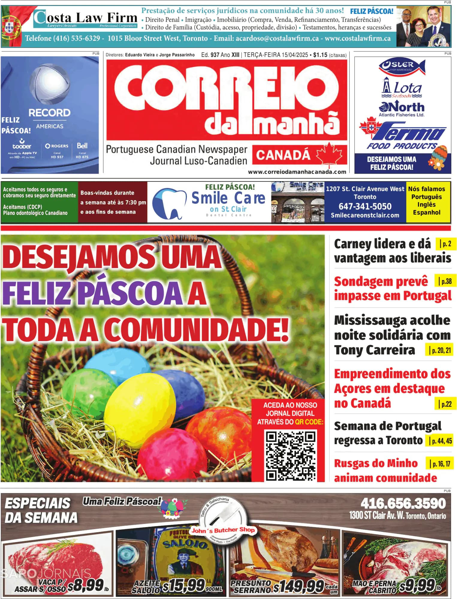 Capa Correio da Manhã-Canada