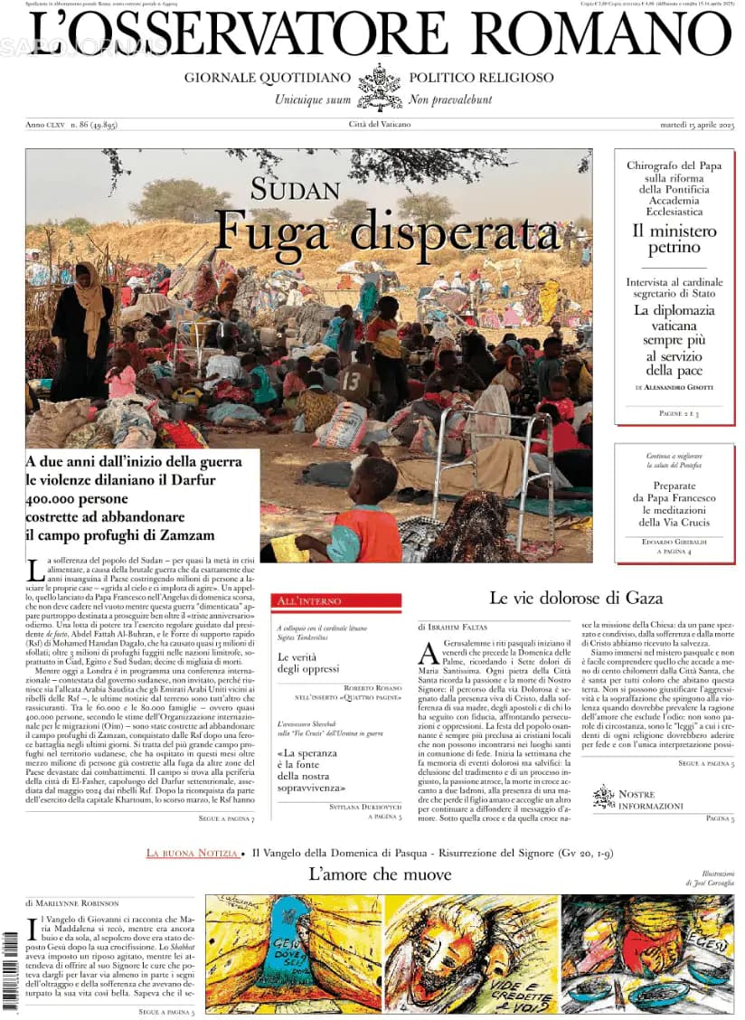 Capa L'Osservatore Romano