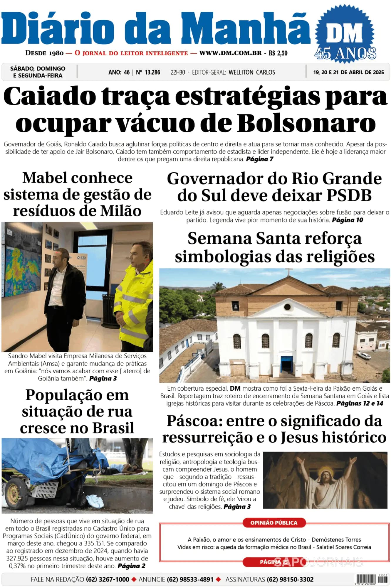 Capa Diário da Manhã