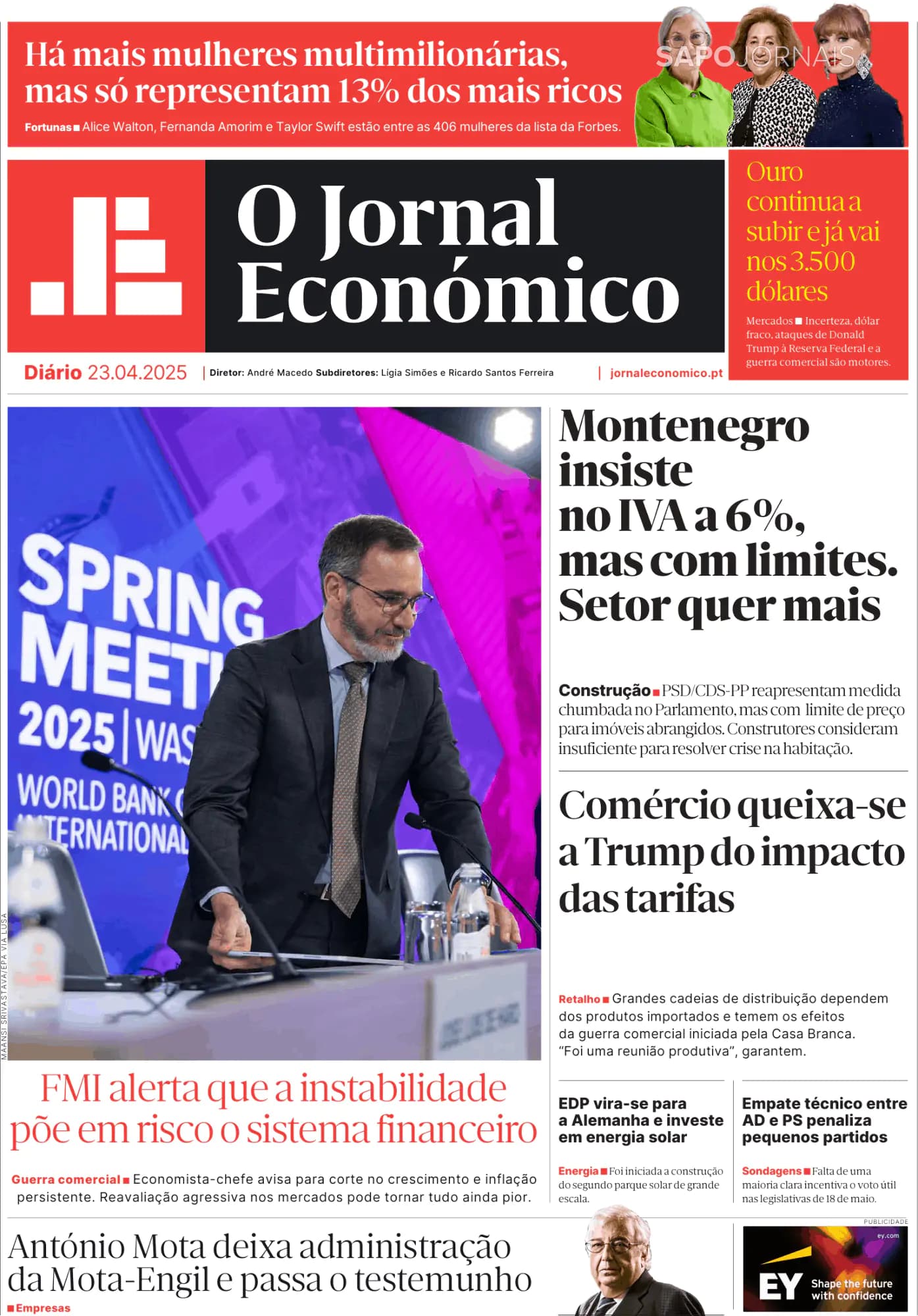 Capa O Jornal Económico