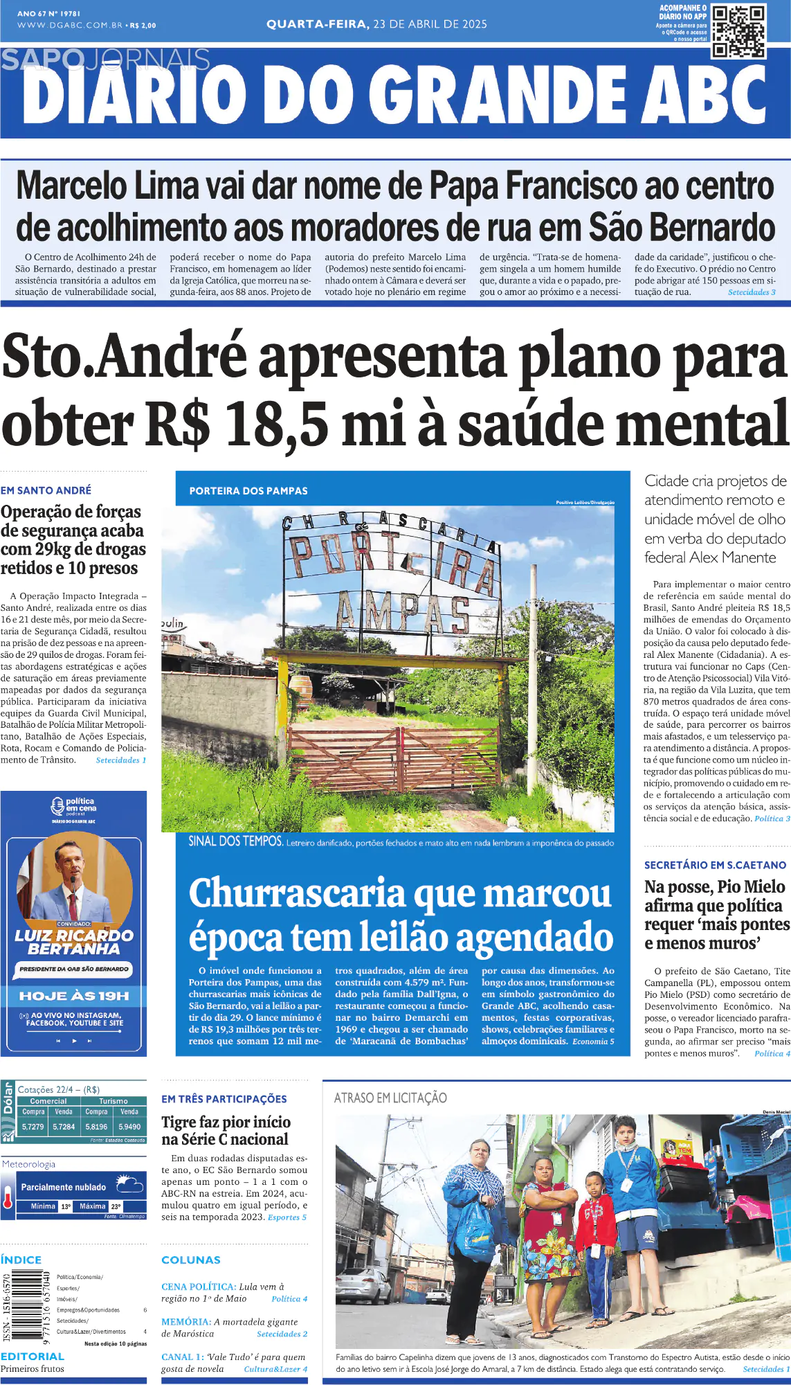 Capa Diário do Grande ABC
