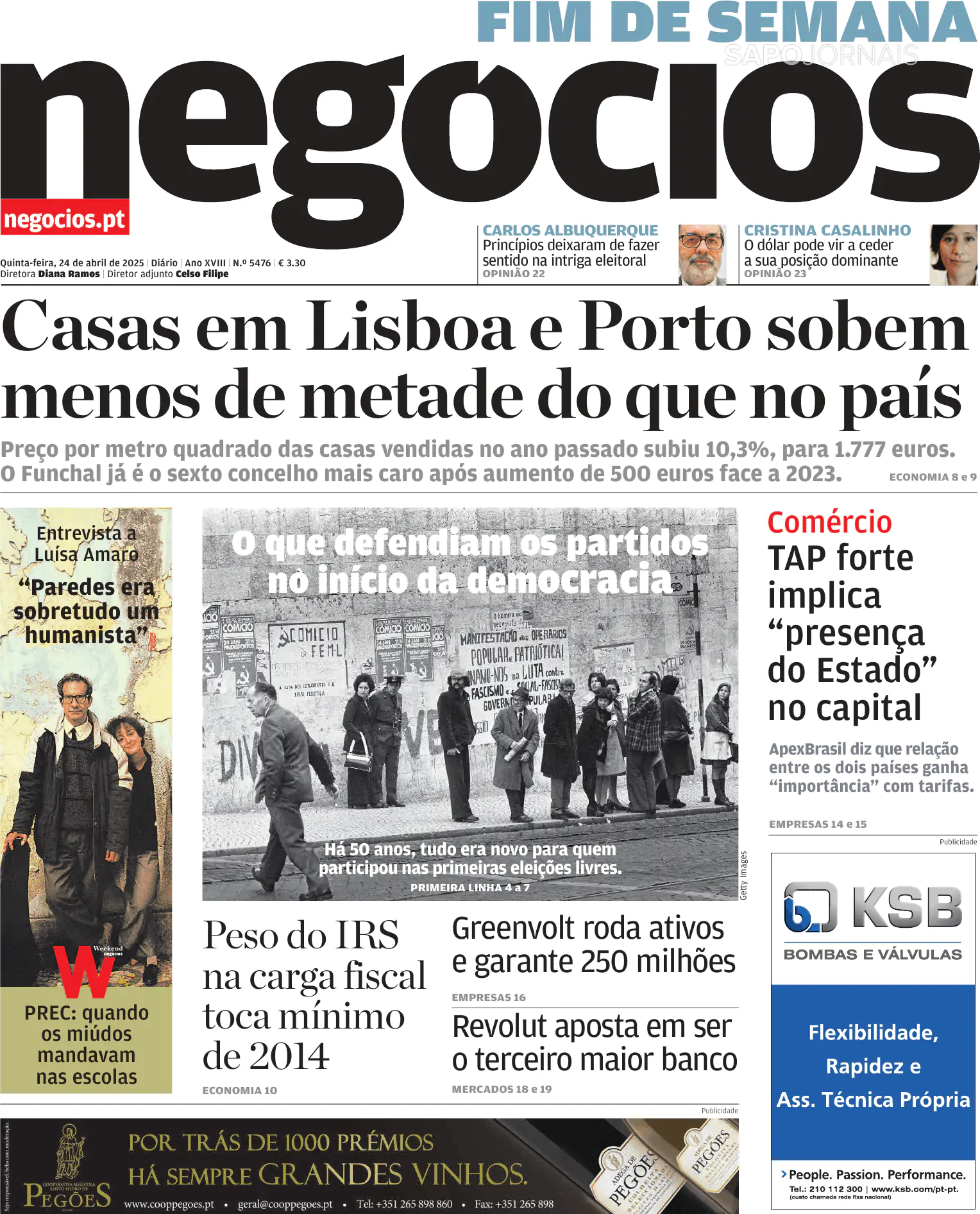 Capa Jornal de Negócios