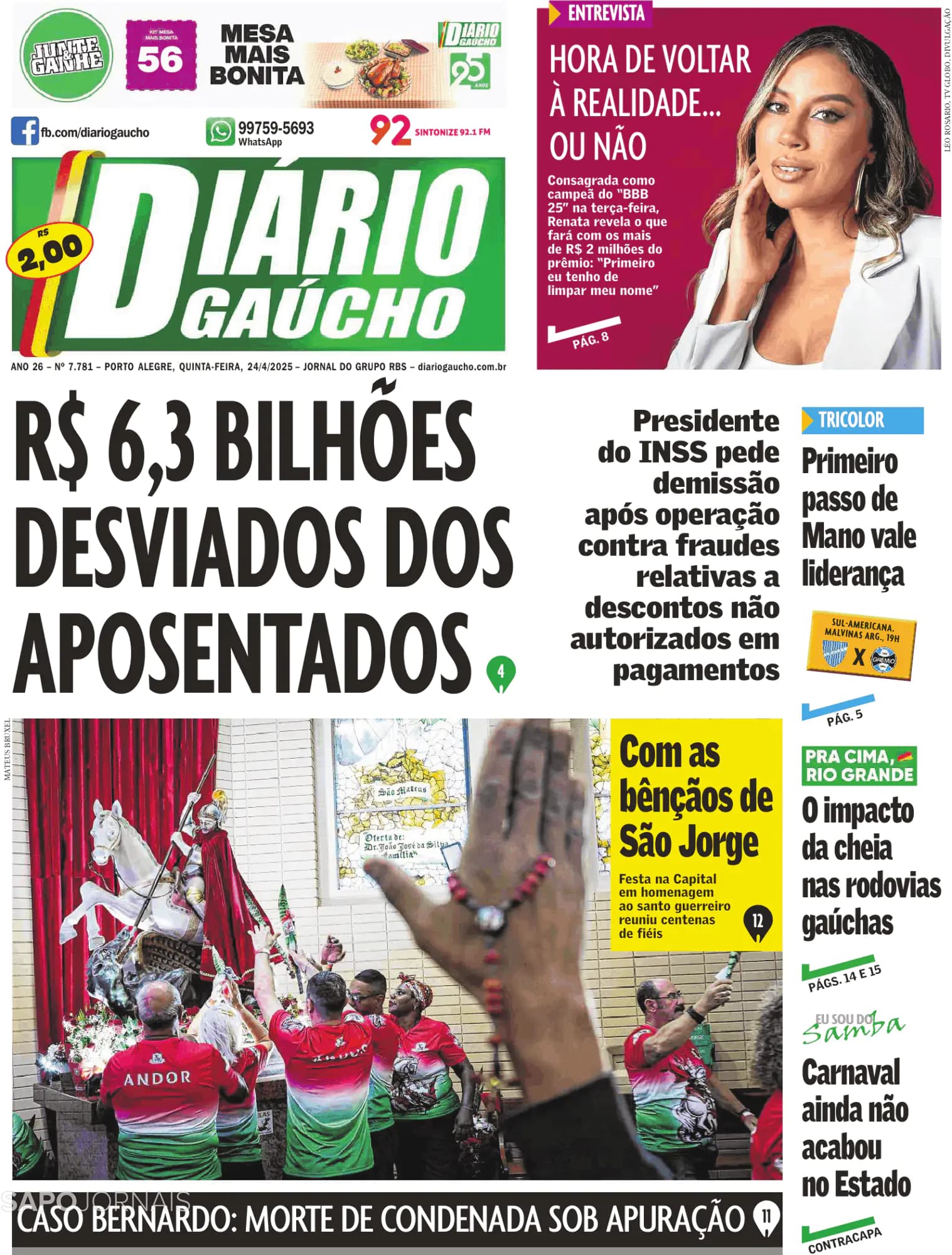 Capa Diário Gaúcho