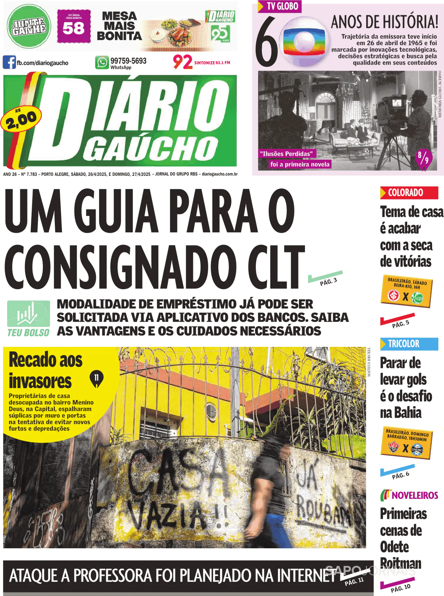 Capa Diário Gaúcho