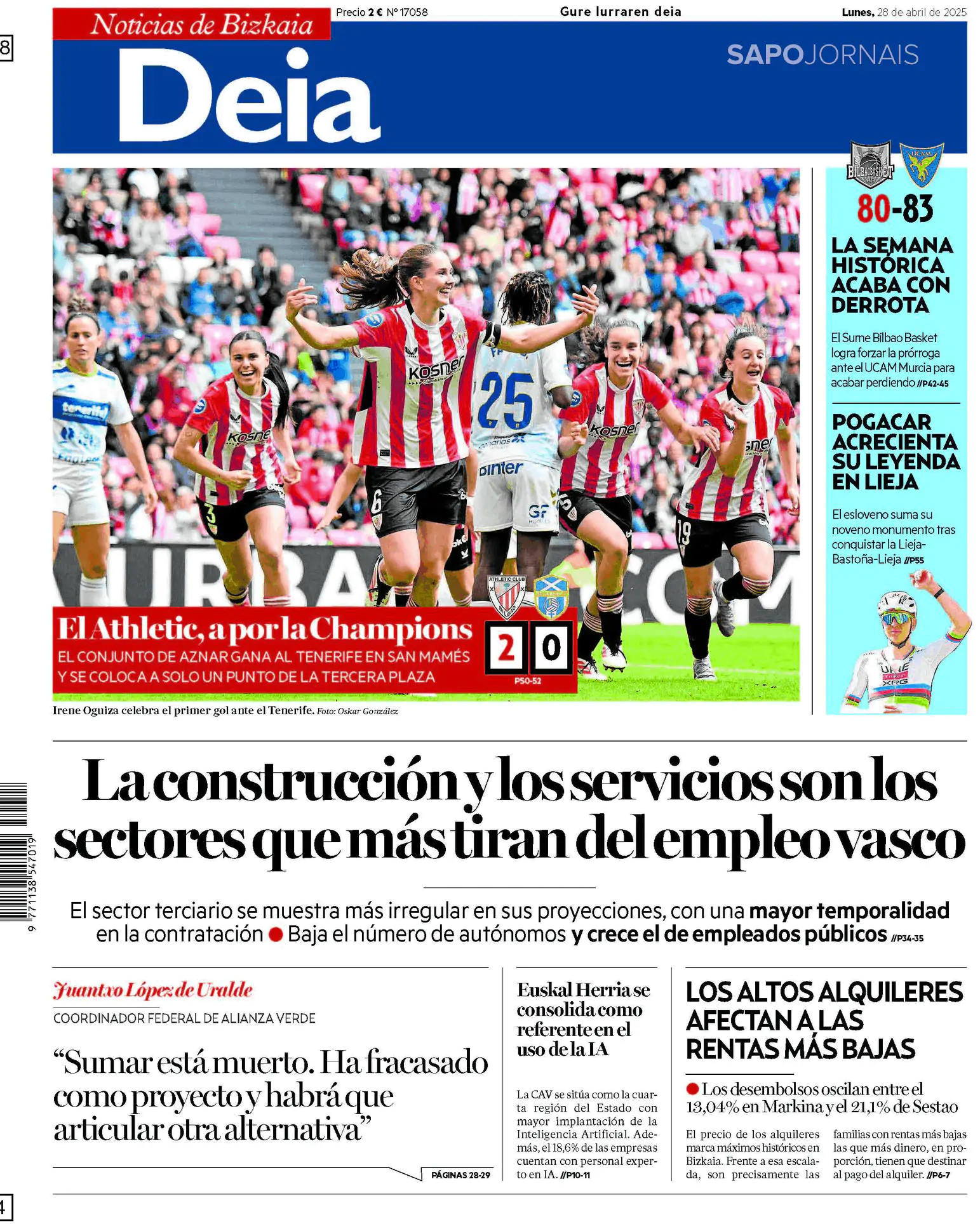 Capa Deia-Noticias de Bizkaia