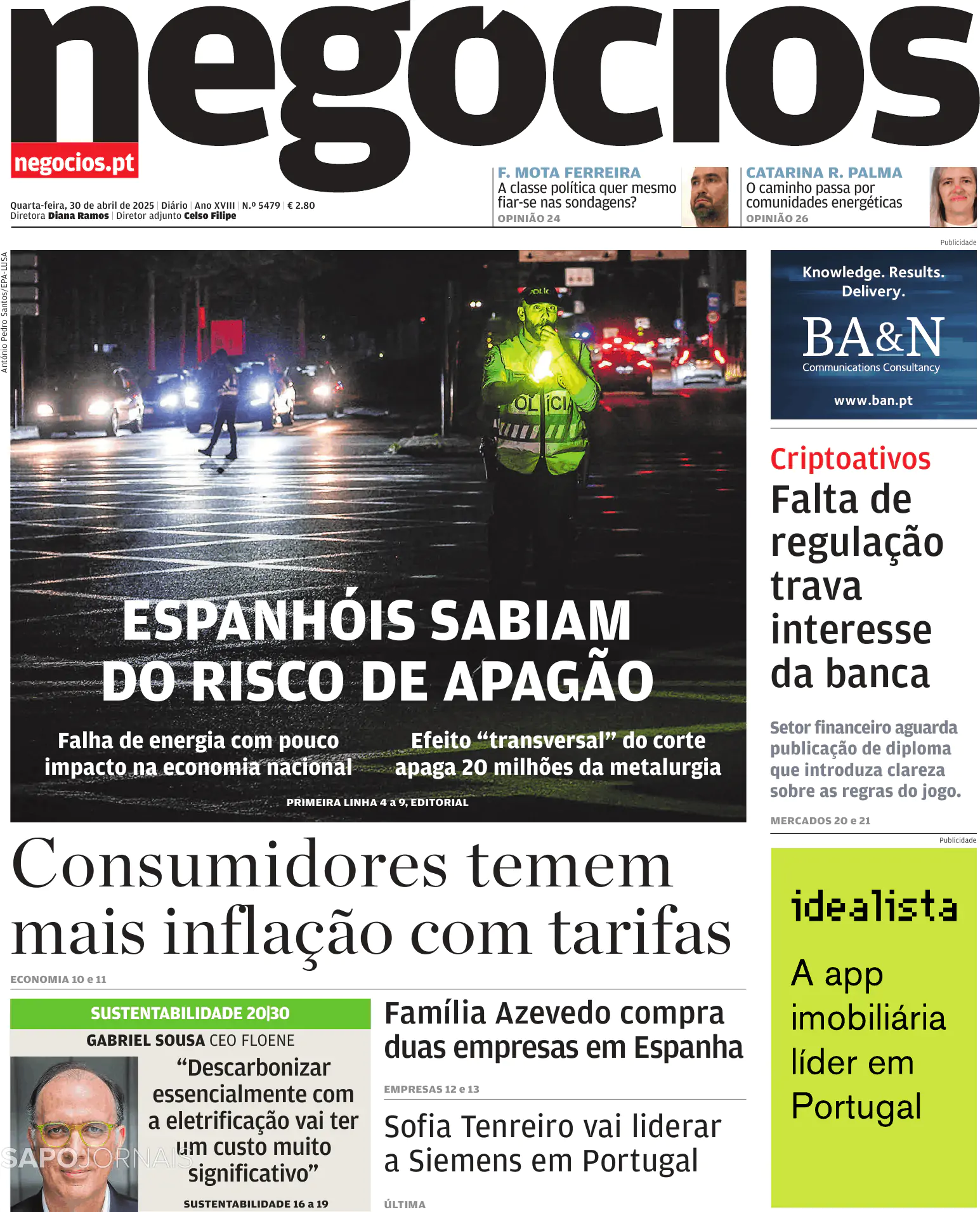 Capa Jornal de Negócios