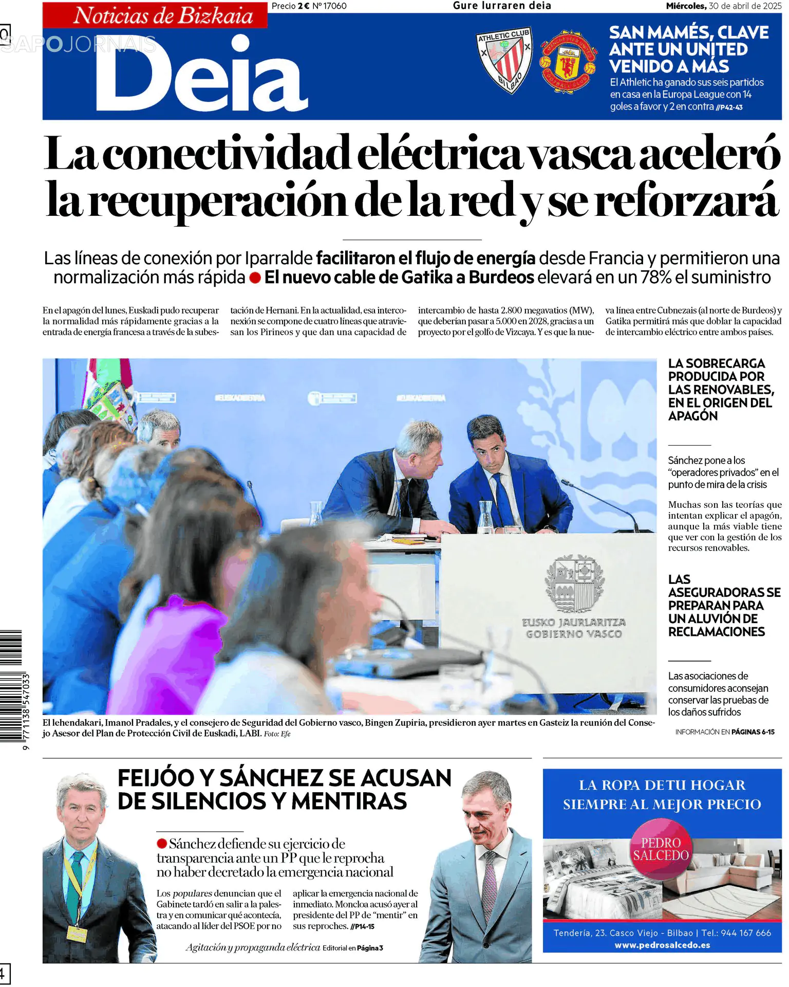 Capa Deia-Noticias de Bizkaia