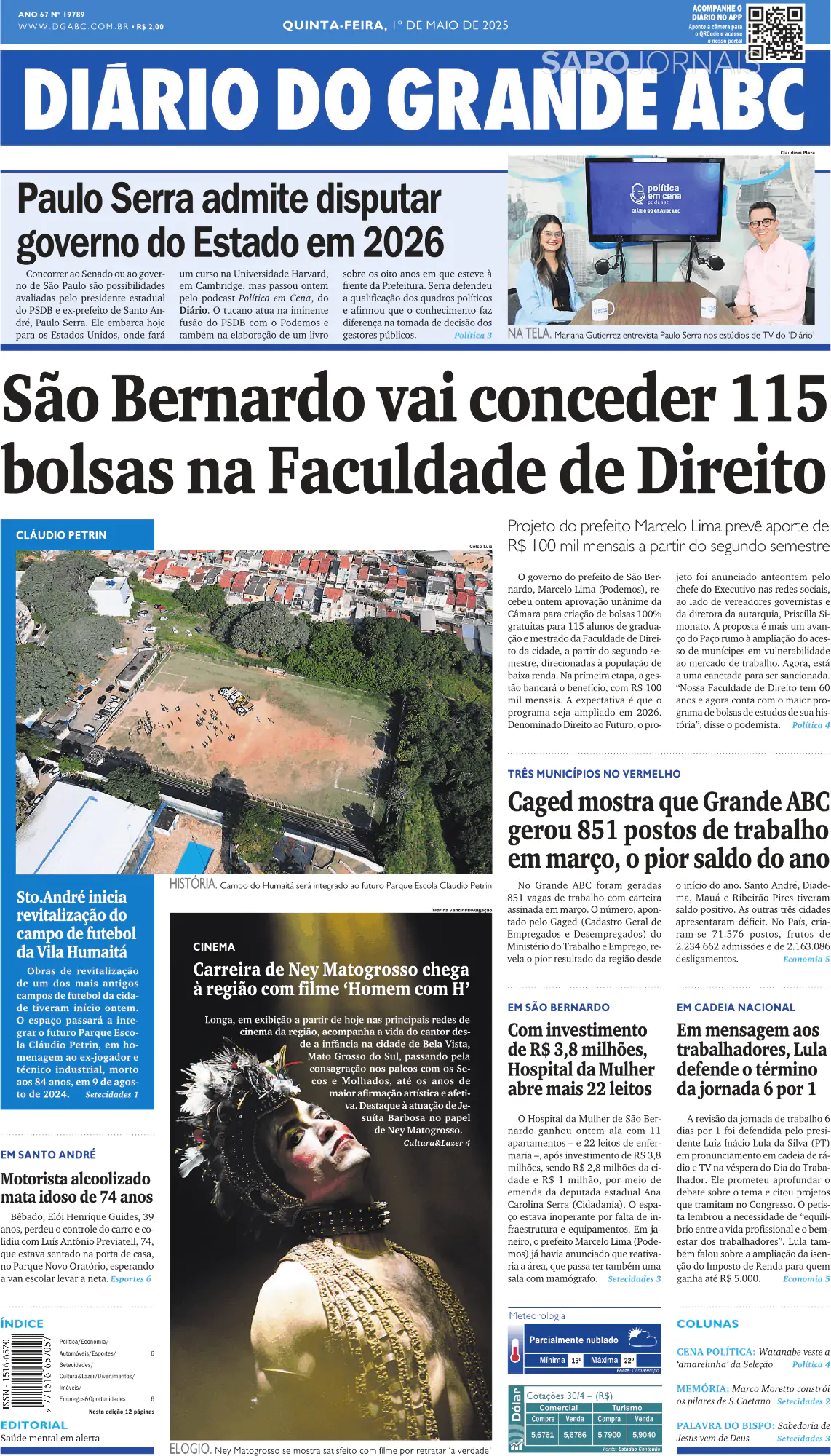 Capa Diário do Grande ABC