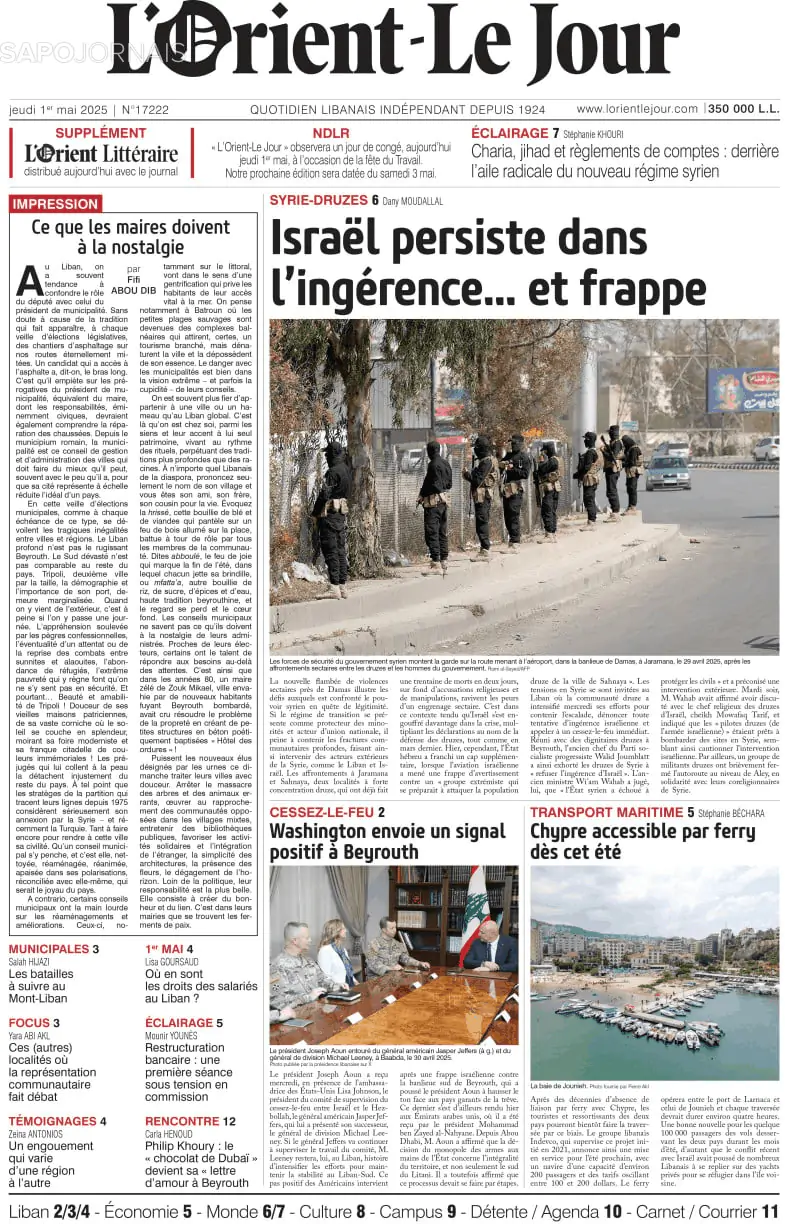 Capa L'orient le jour