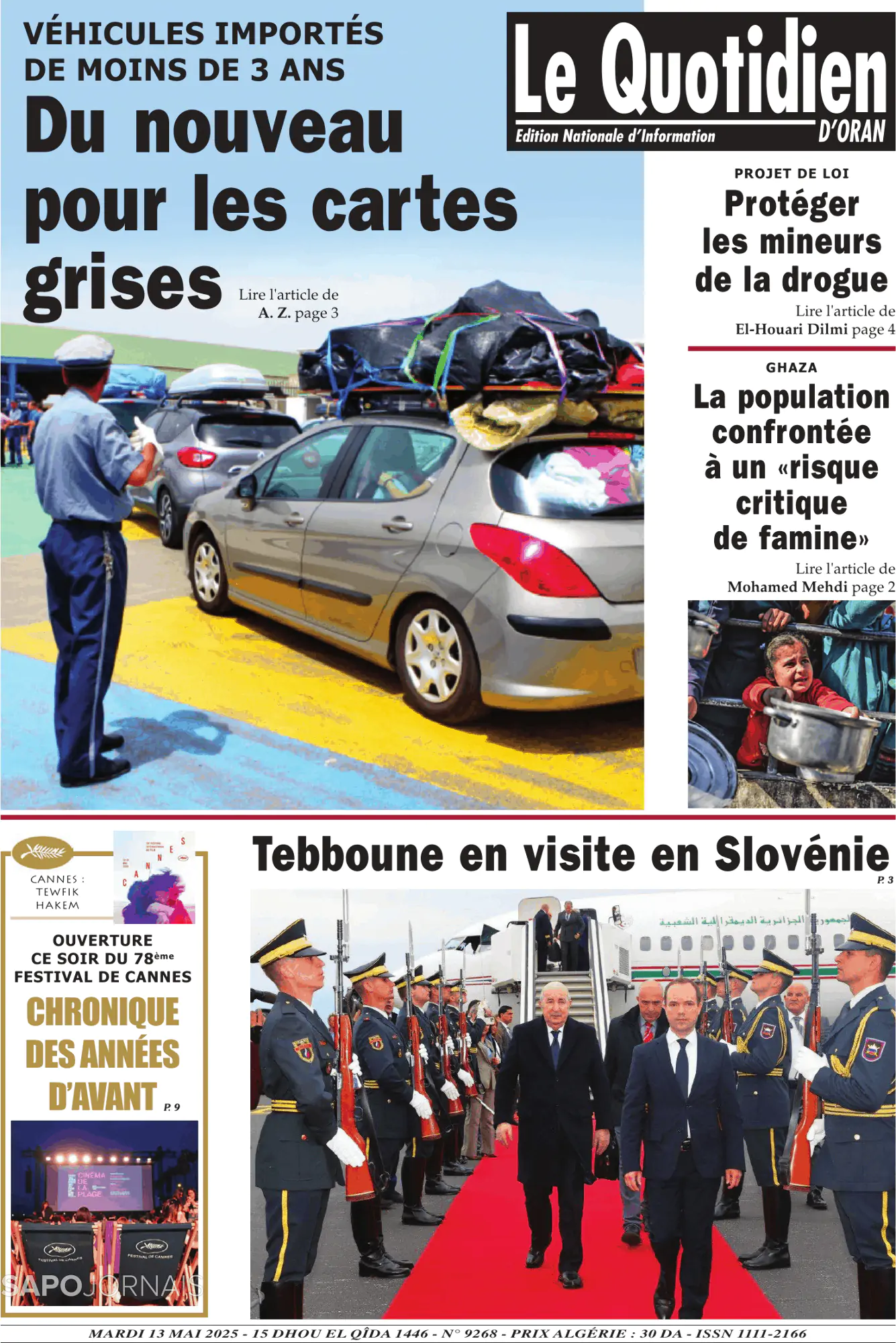 Capa Le Quotidien D’Oran
