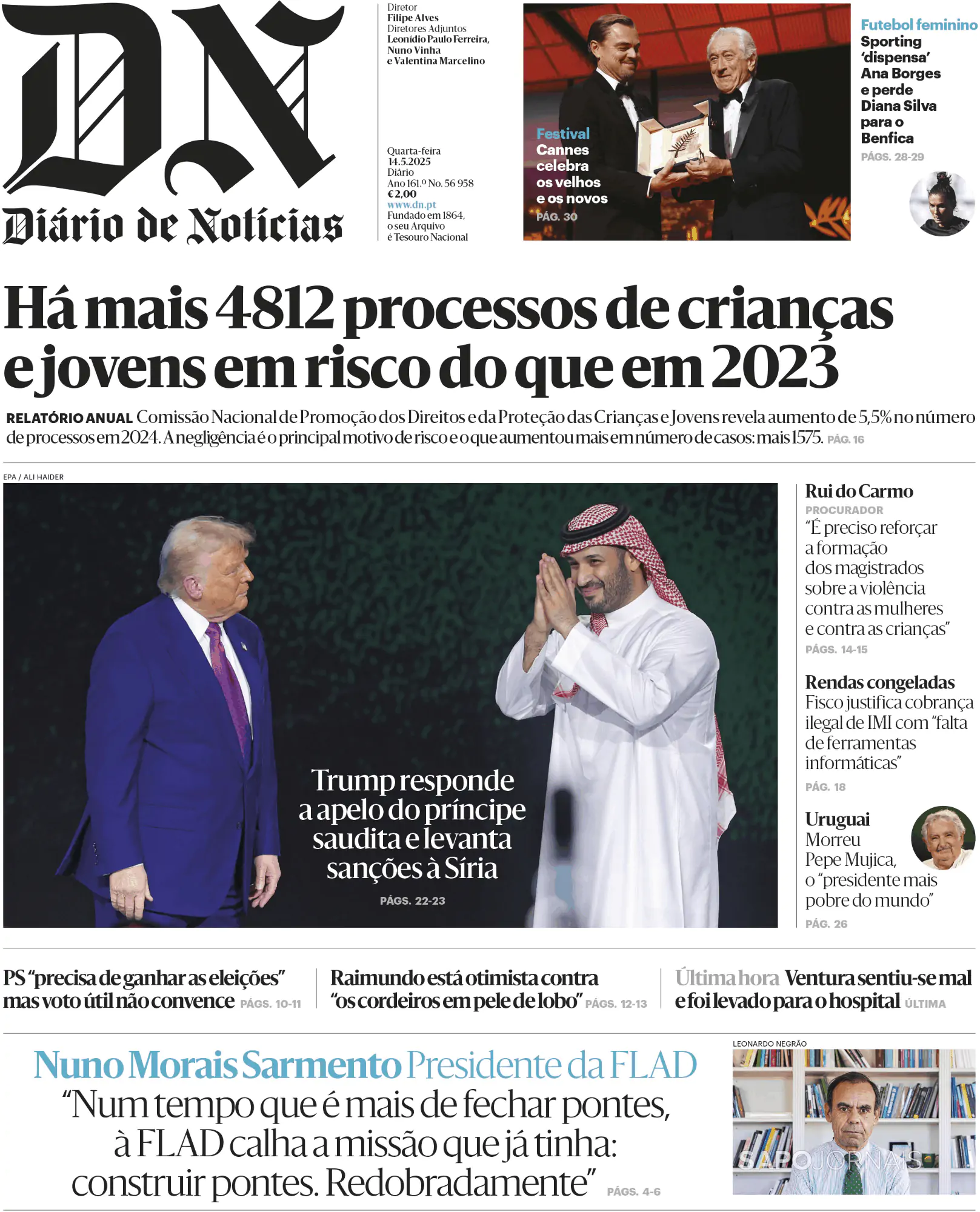 Capa Diário de Notícias