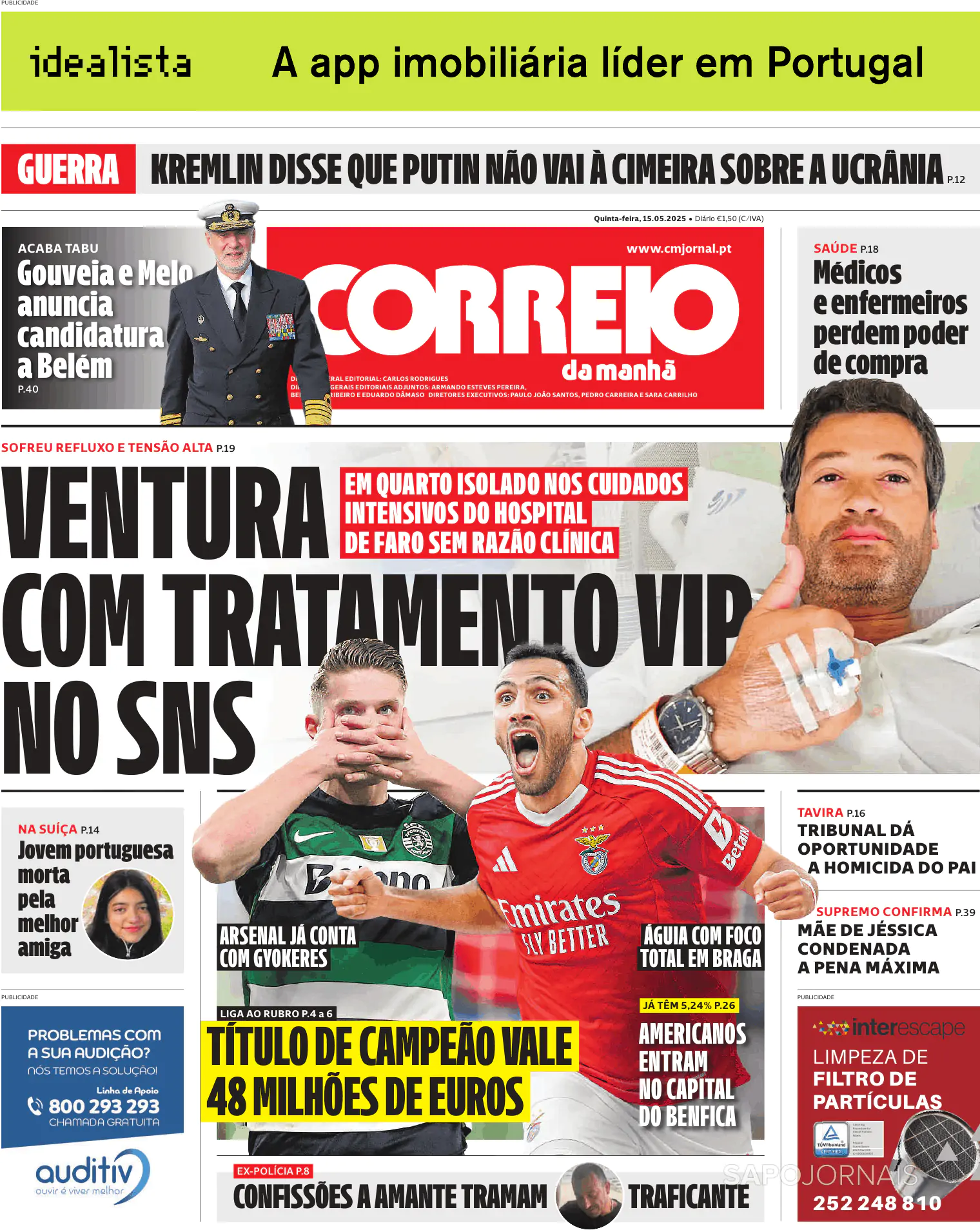 Capa Correio da Manhã
