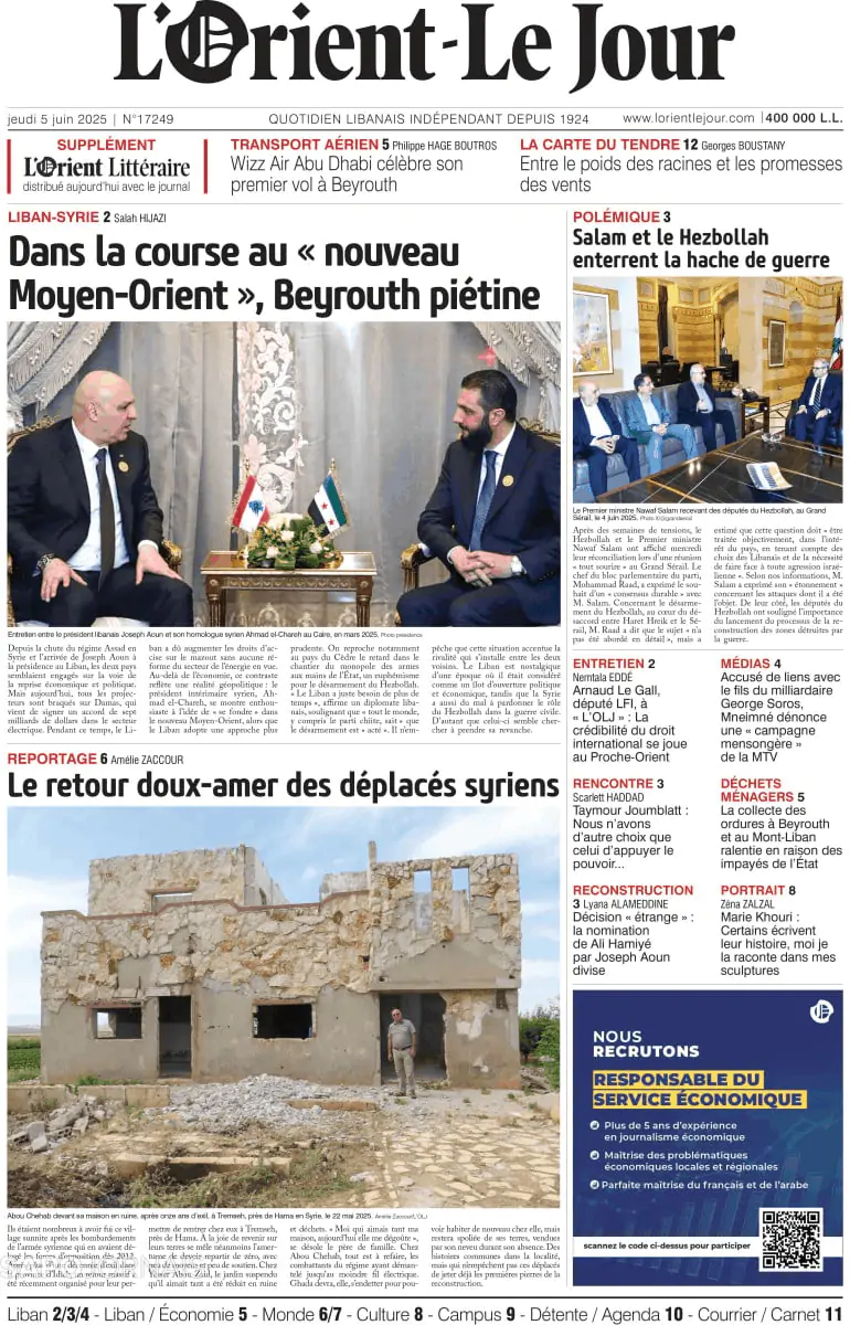 Capa L'orient le jour