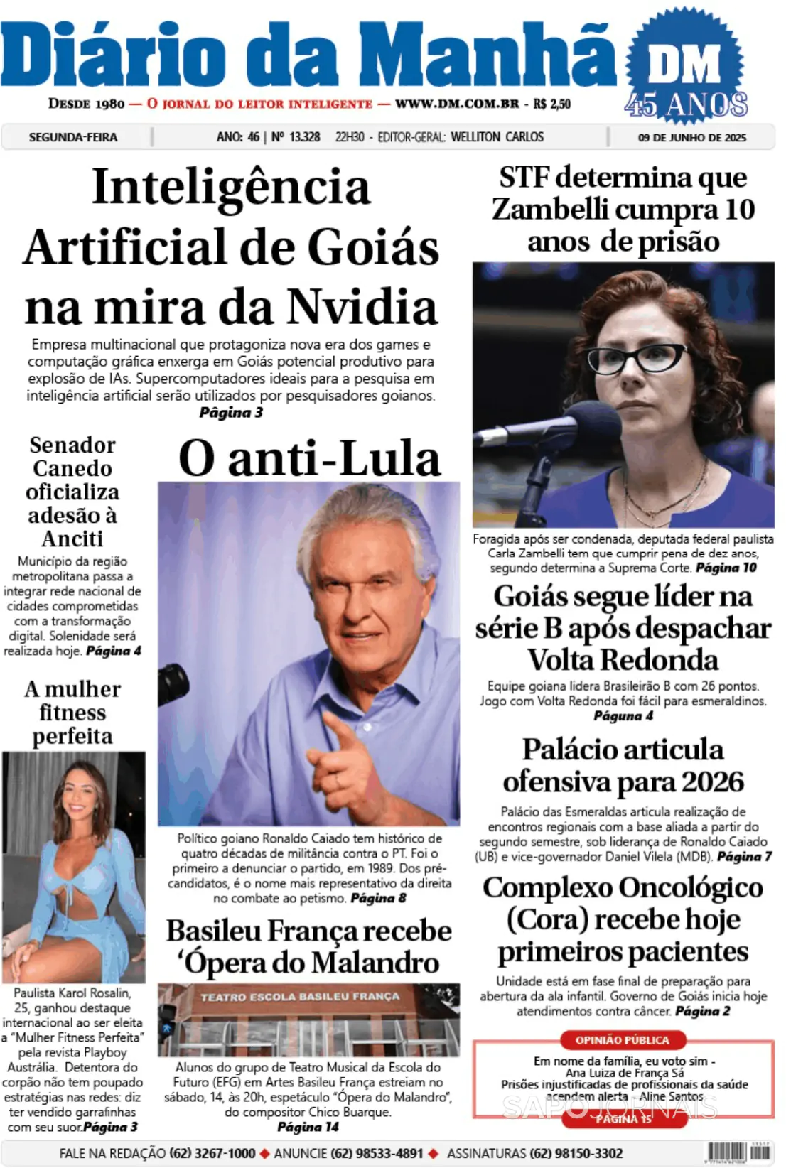 Capa Diário da Manhã