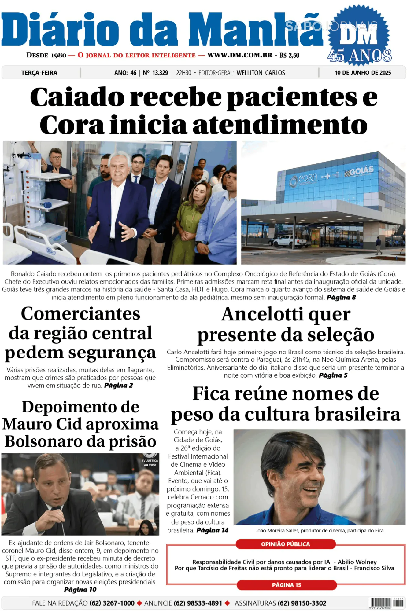 Capa Diário da Manhã
