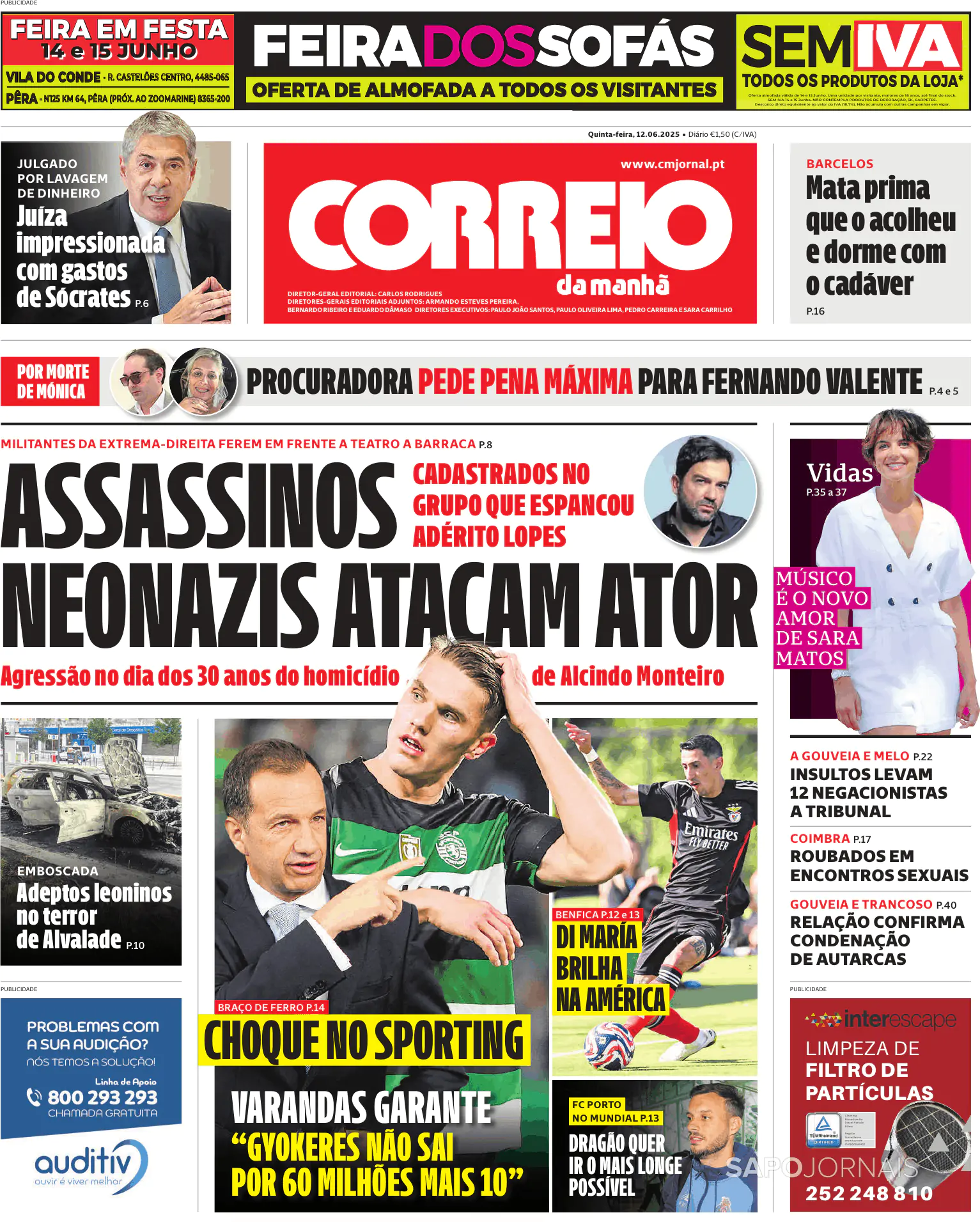 Capa Correio da Manhã