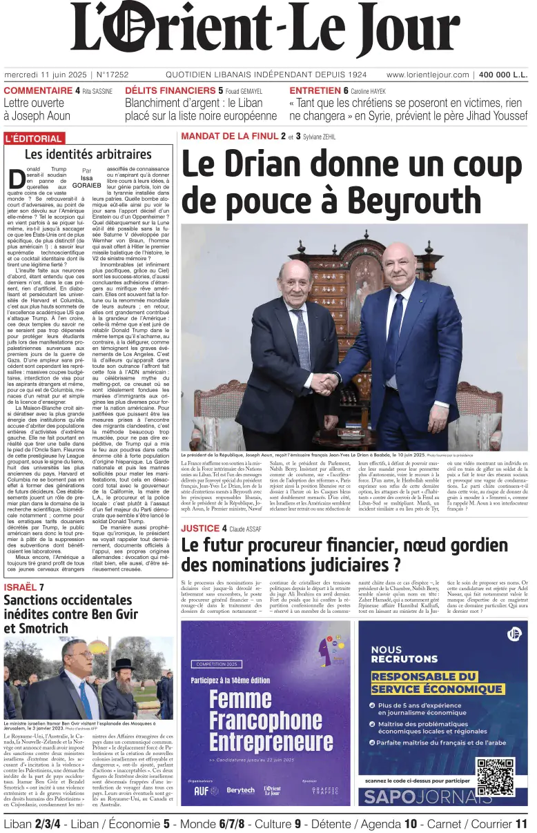 Capa L'orient le jour