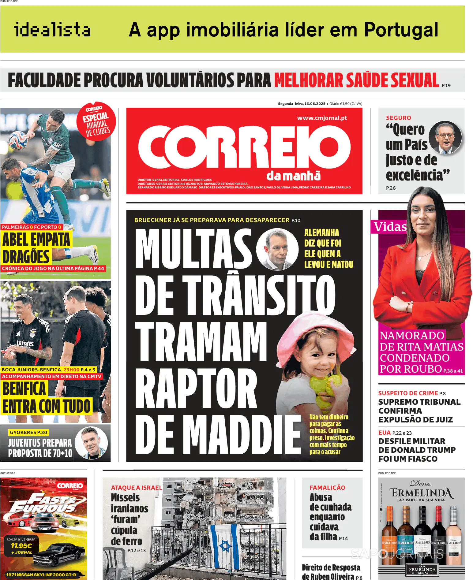 Capa Correio da Manhã