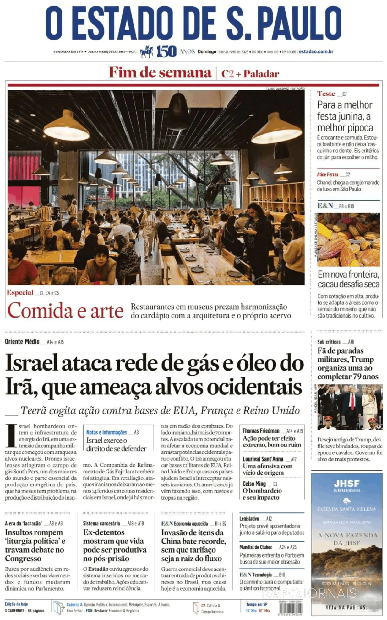 Capa O Estado de S. Paulo