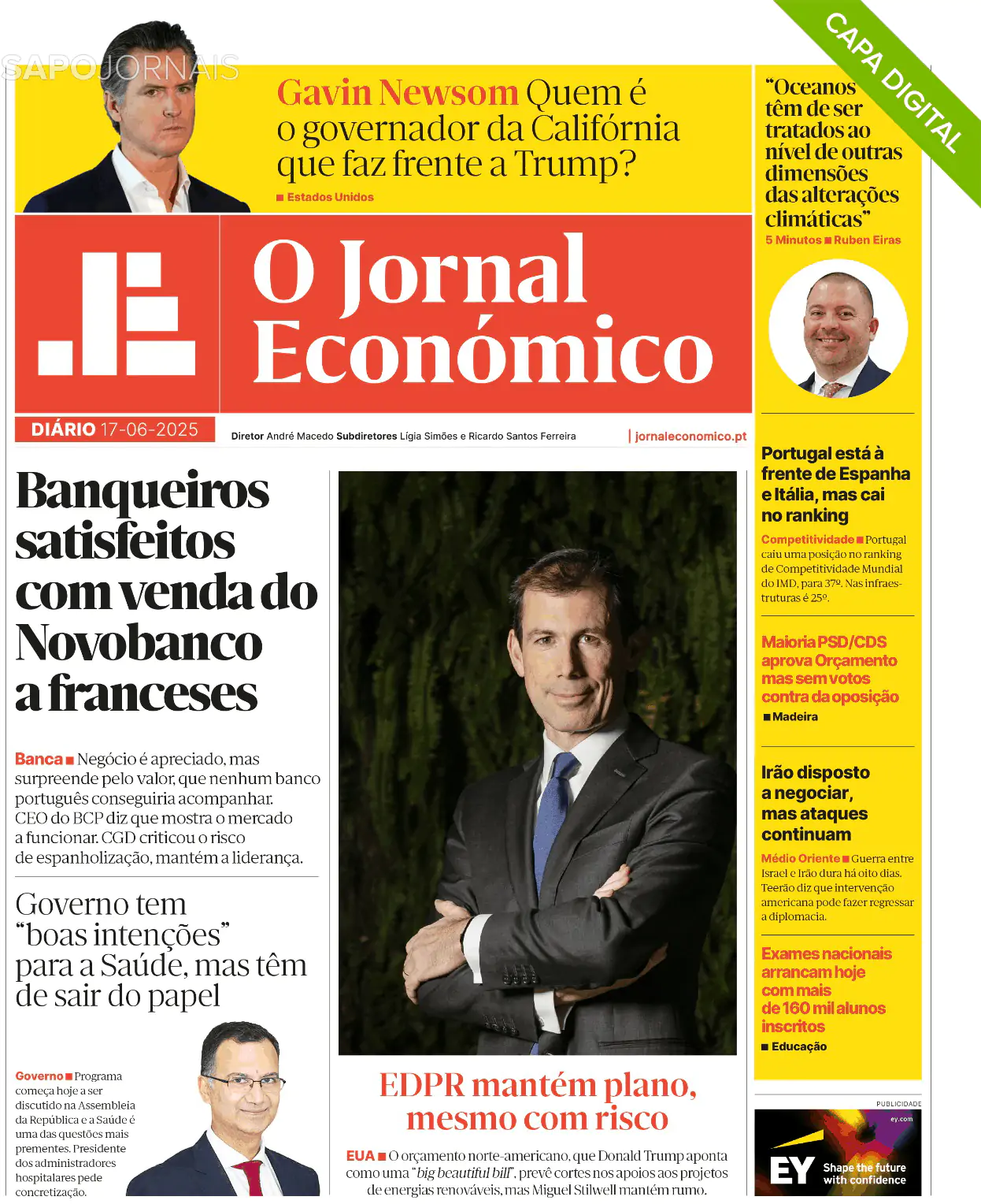 Capa O Jornal Económico