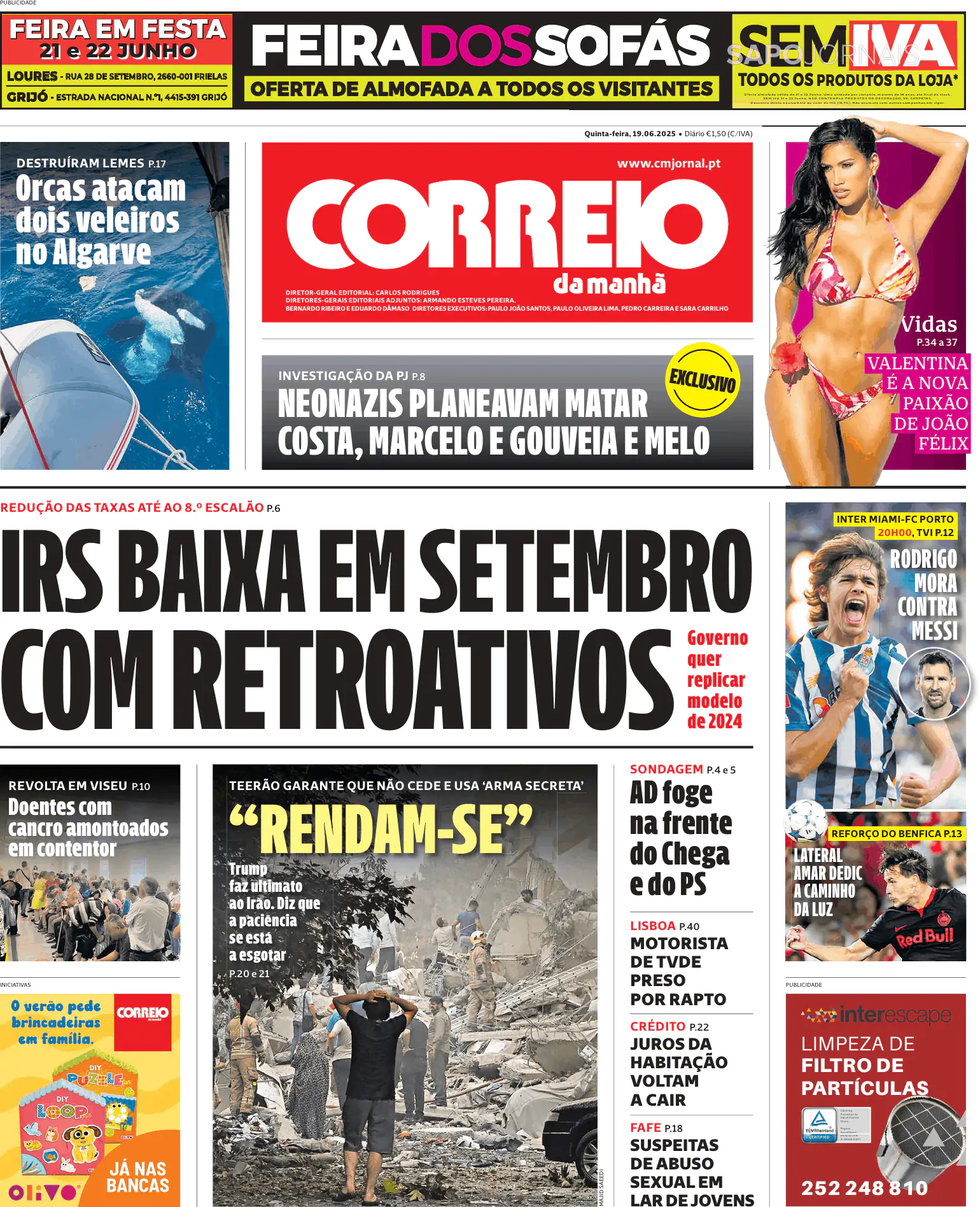 Capa Correio da Manhã