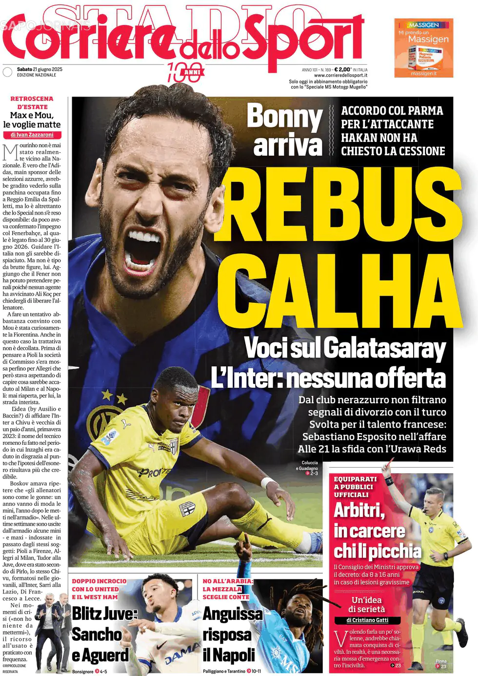 Capa Corriere dello Sport