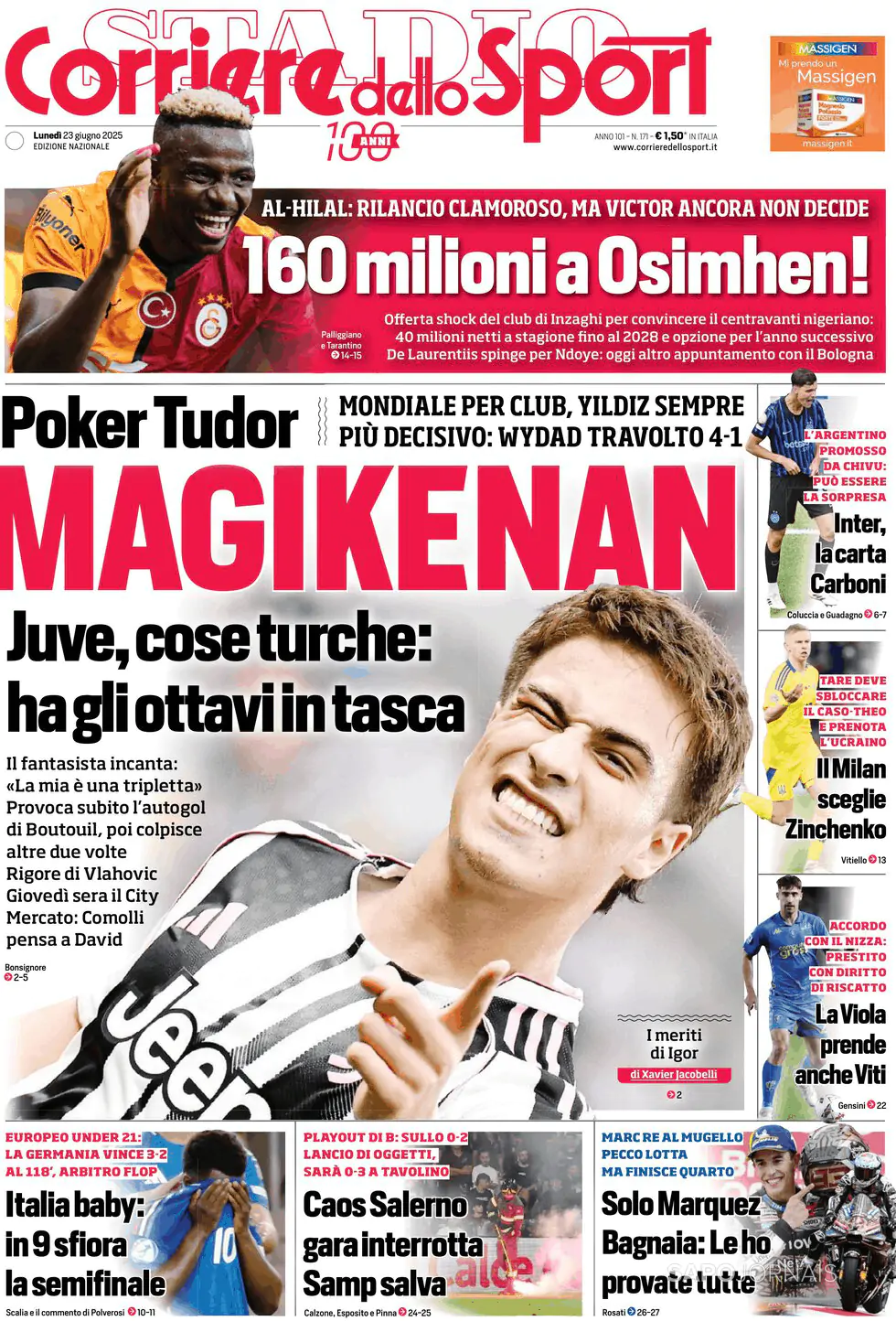 Capa Corriere dello Sport