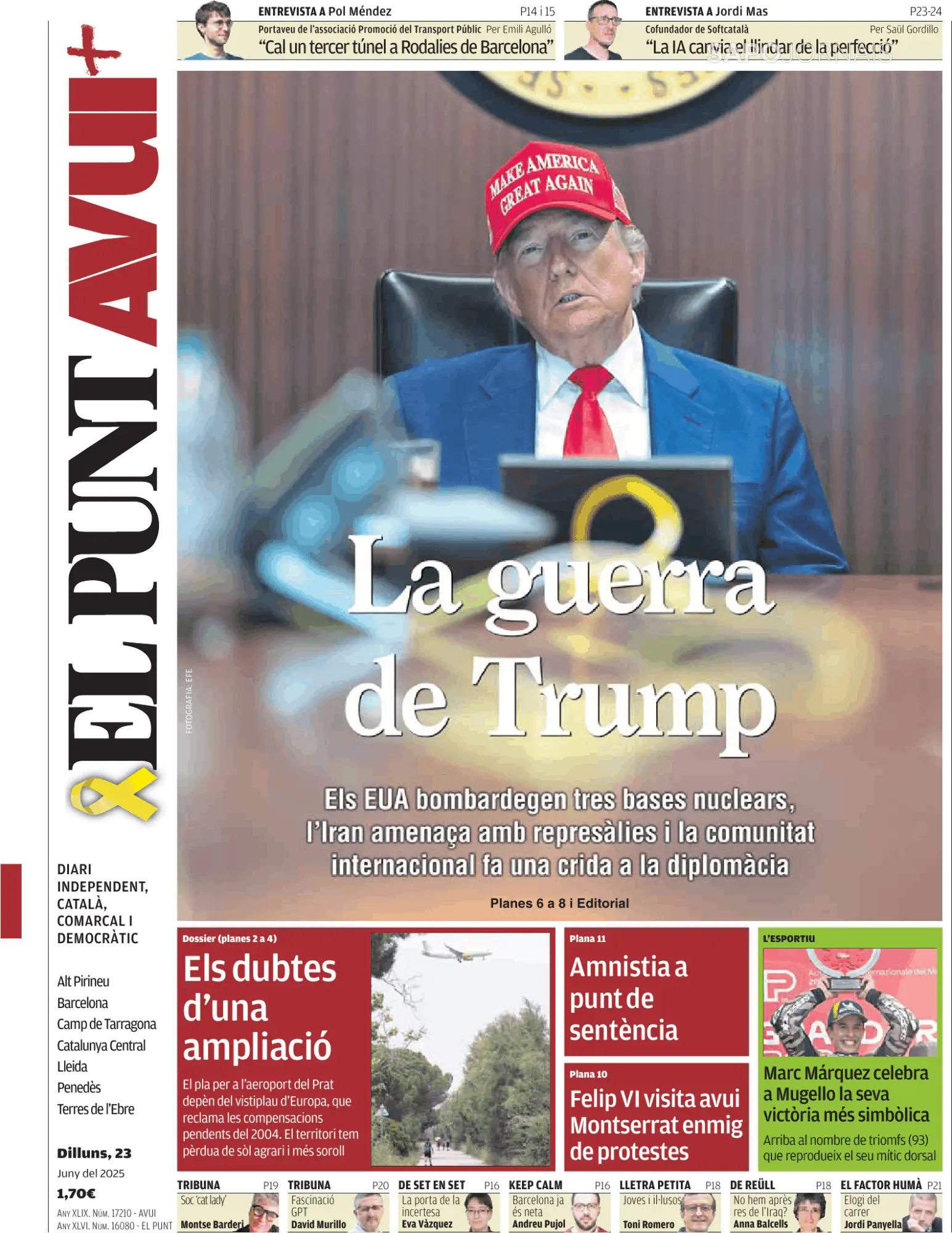 Capa El Punt Avui | Nacional