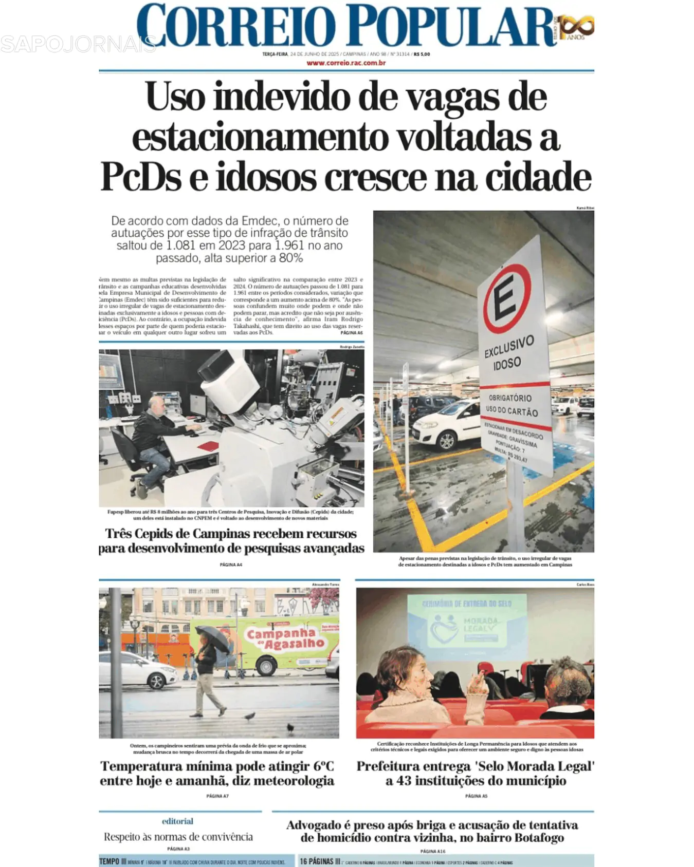 Capa Correio Popular