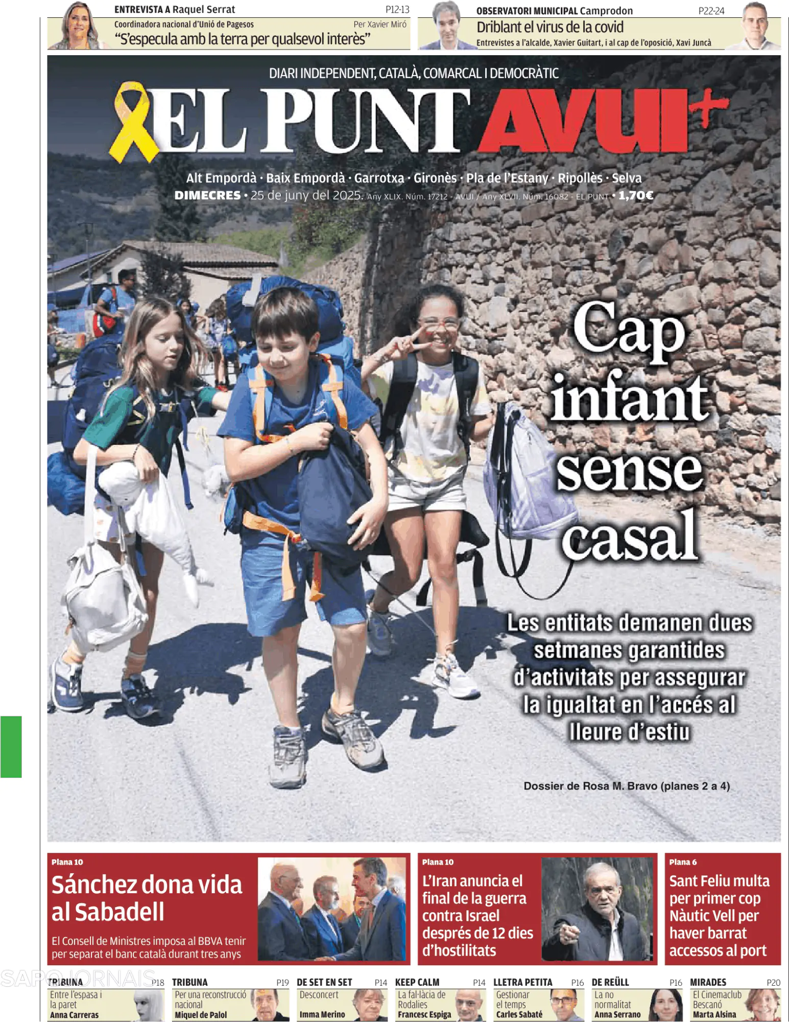 Capa El Punt Avui | Edició Girona