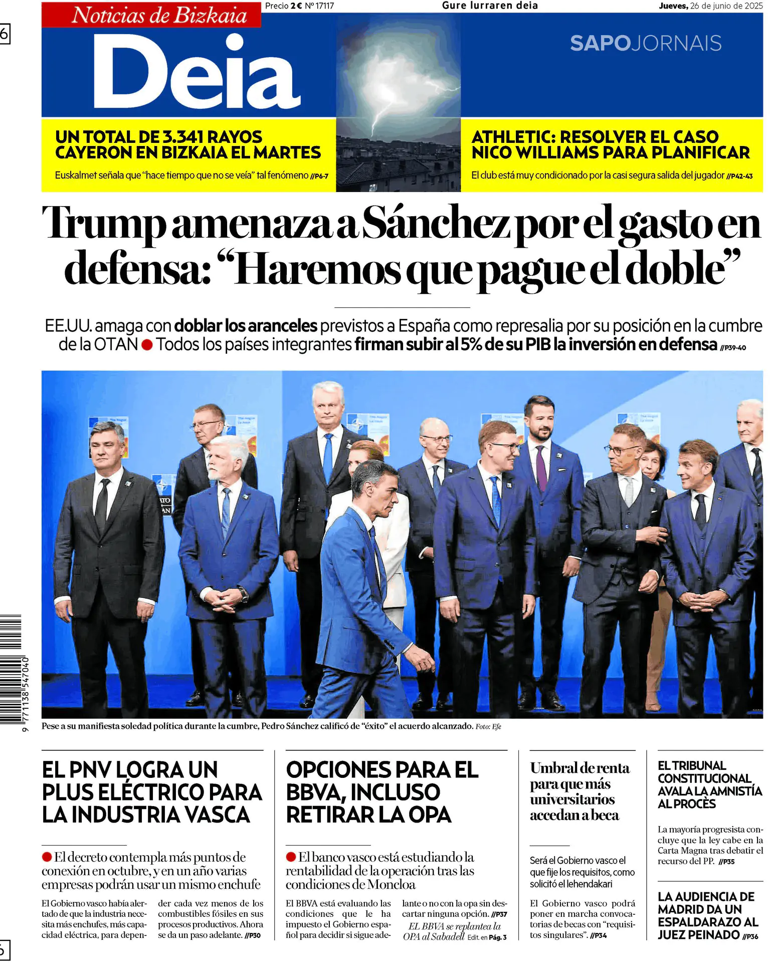 Capa Deia-Noticias de Bizkaia