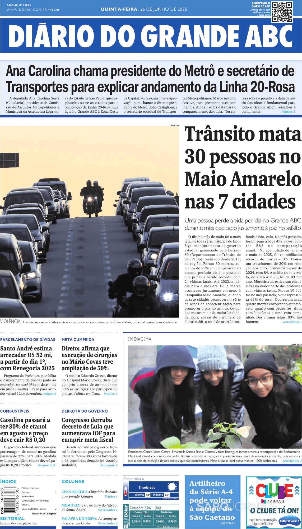 Capa Diário do Grande ABC